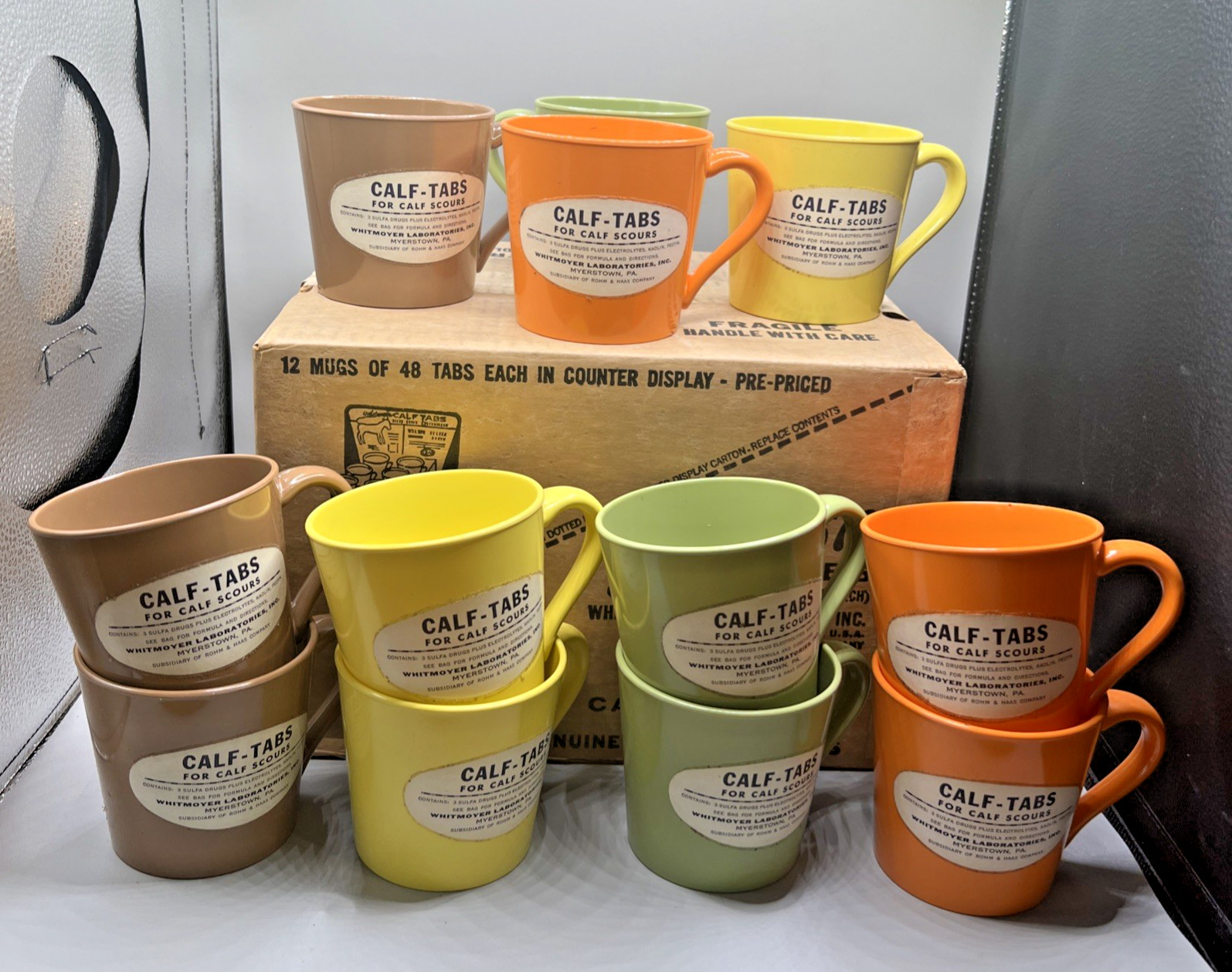 Whitmoyer Laboratories Myerstown PA Calf Scour Tabs Promotional Mug Display