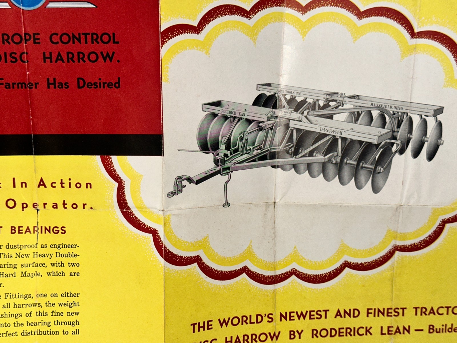 Vintage Roderick Lean Disc Harrow Sales Brochure Pamphlet