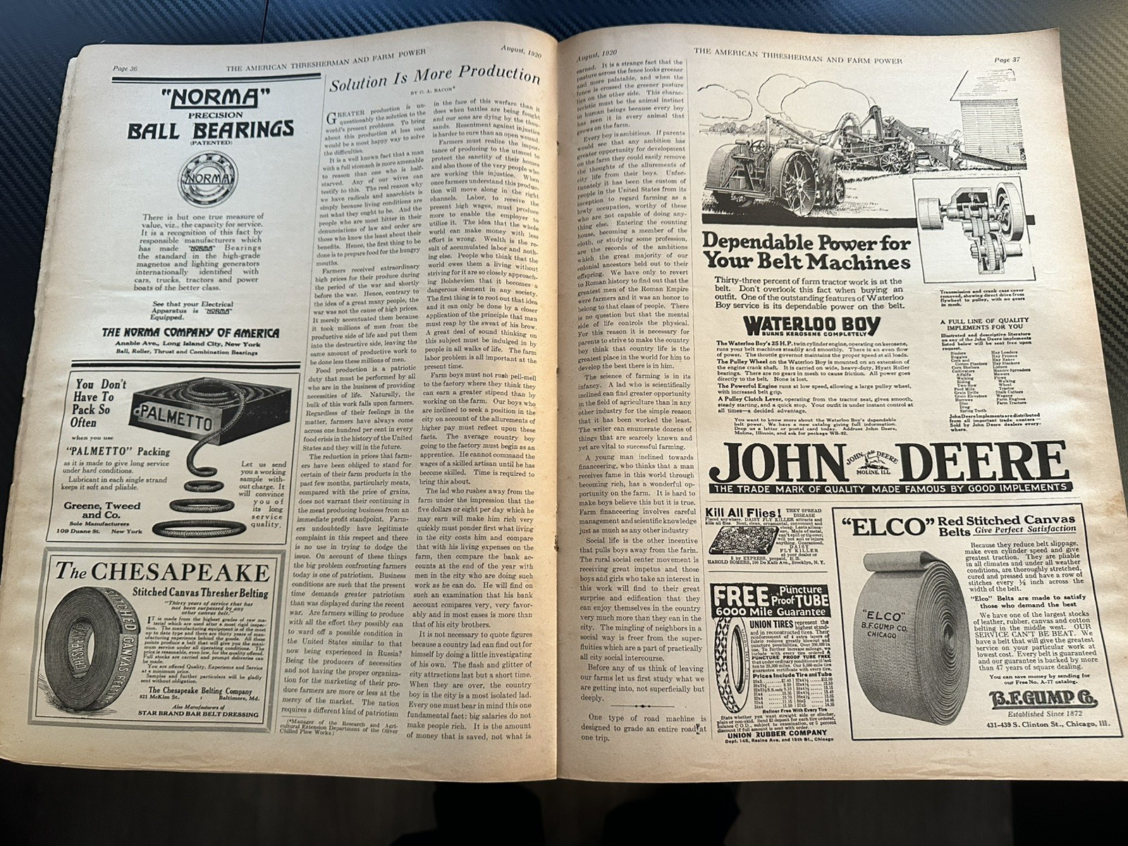 The American Thresherman and Farm Power MAGAZINE Madison, WIS 1920 Vol 23. No 4