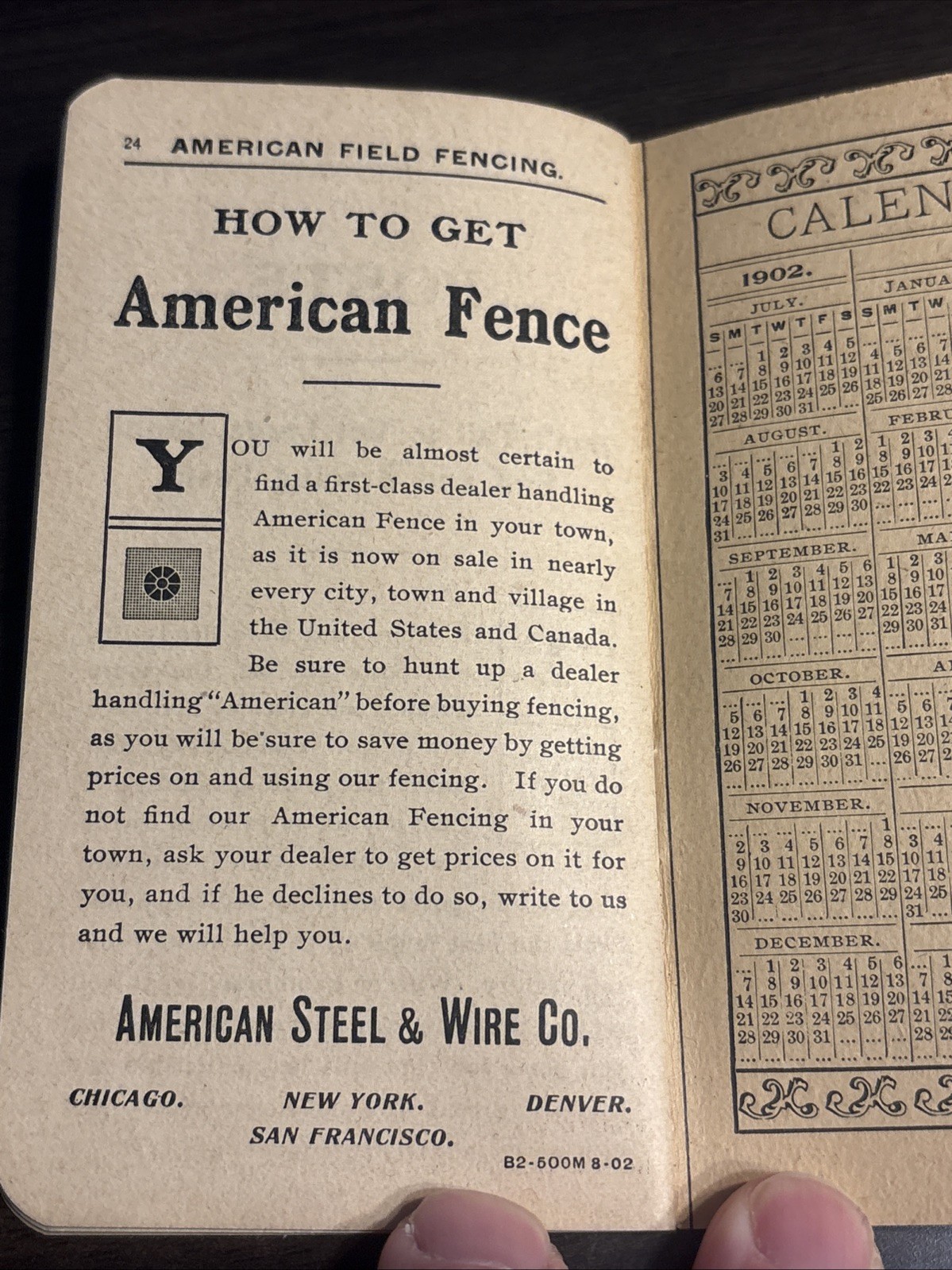 Antique 1902 American Field & Hog Fence Notebook – Farm – Herndon, Pennsylvania