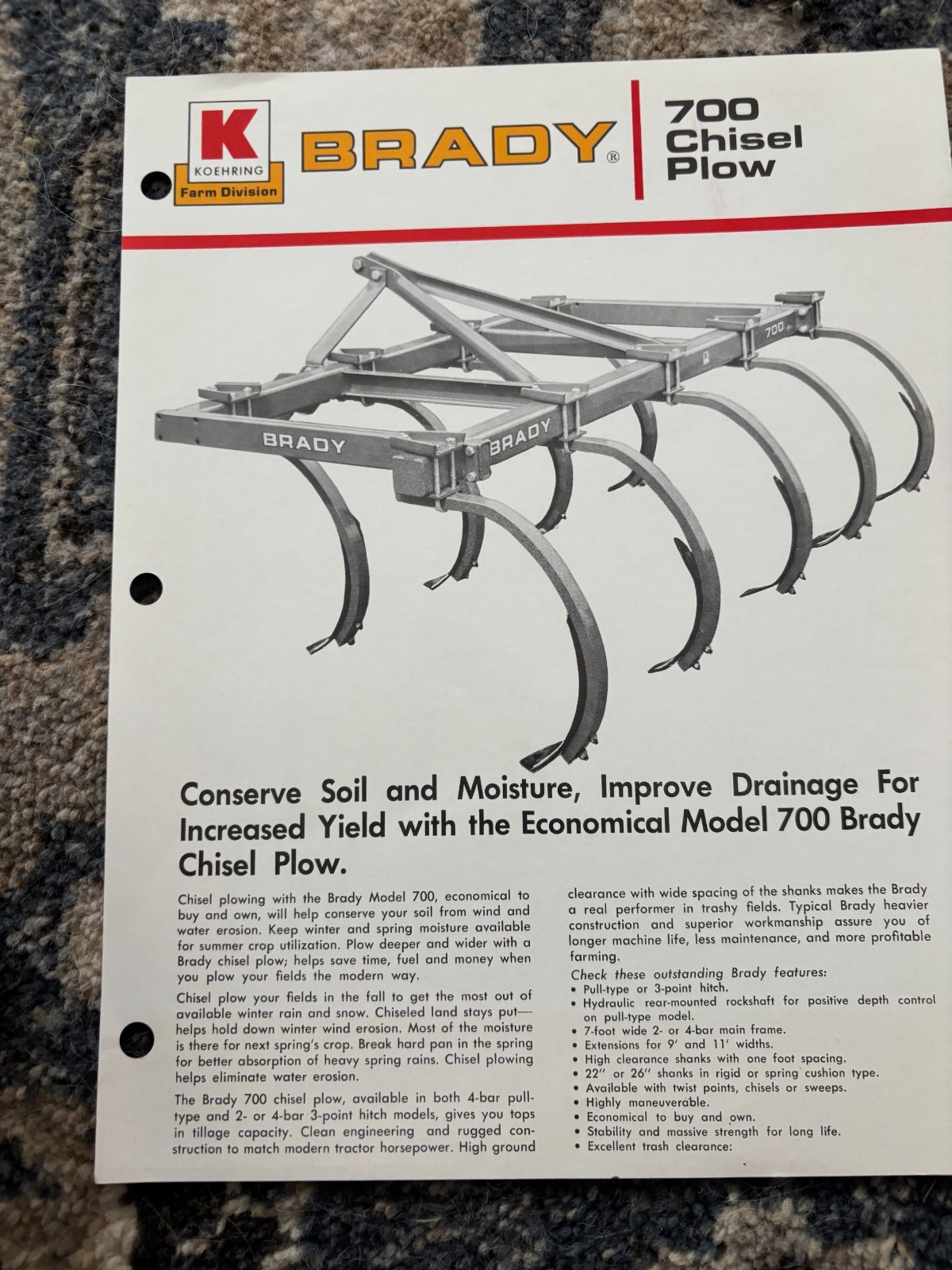 Brady 700 Chisel Plow Brochure AMIL26