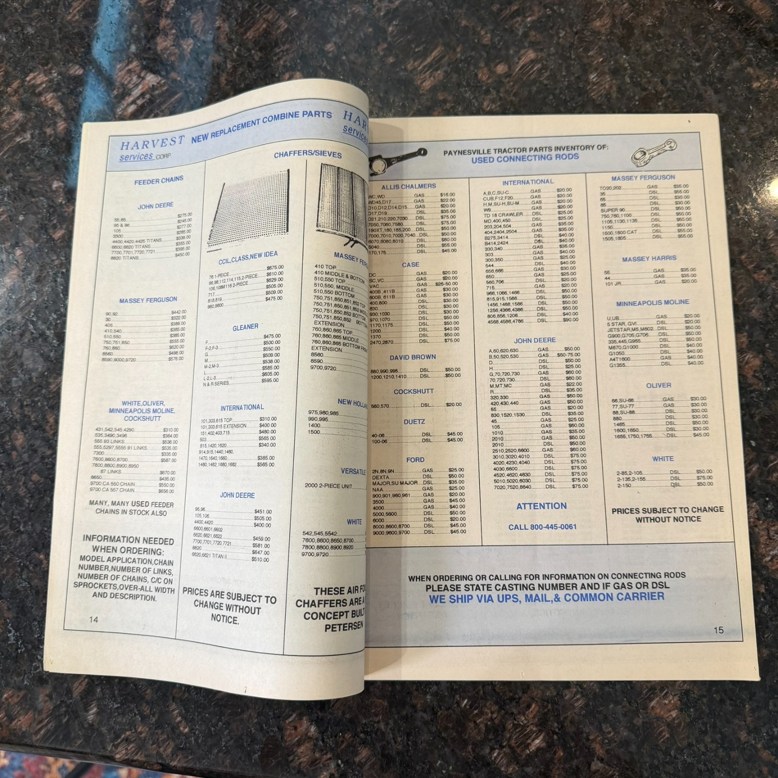 Vintage 1992 1997 Paynesville Tractor Parts Combine Machinery Catalogs MN Mailer