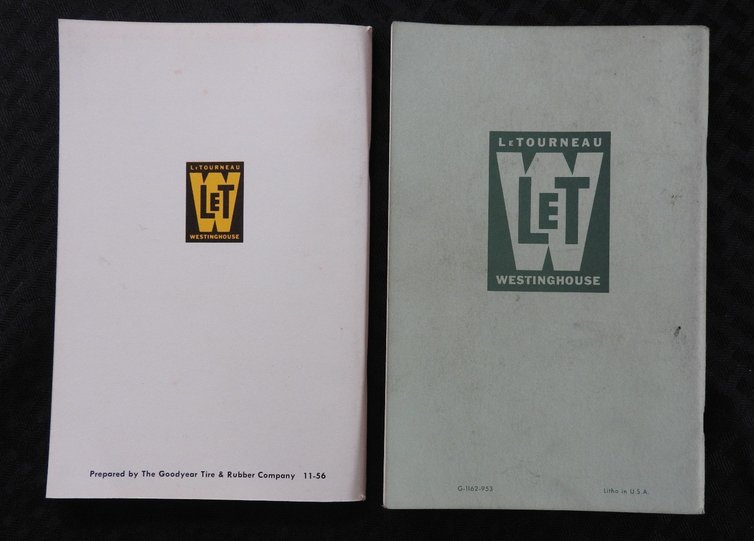 1953 1956 LeTourneau-Westinghouse Tractor Service School Manuals Peoria IL