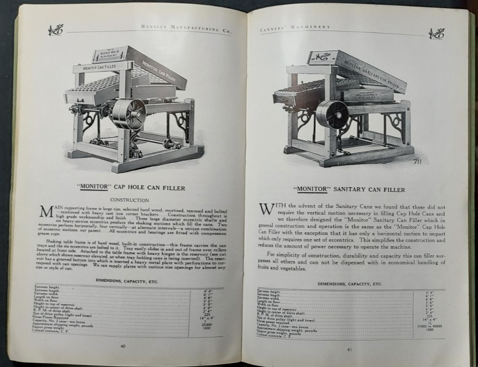 1924 Catalog Monitor Canners Machinery Huntley Manufacturing Co Silver Creek NY
