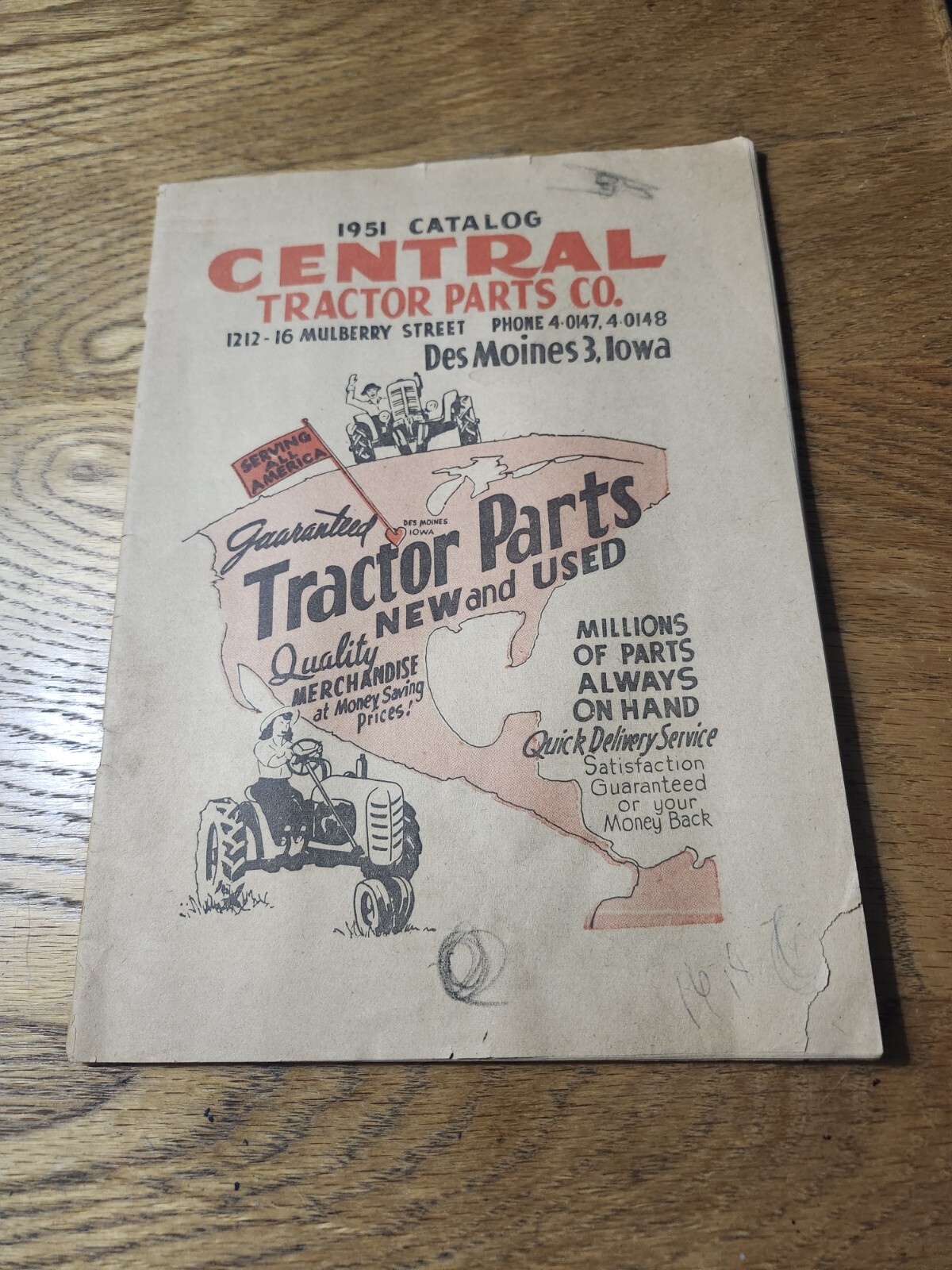 1951 Central Tractor Parts Company dealer catalog Des Moines Iowa IA