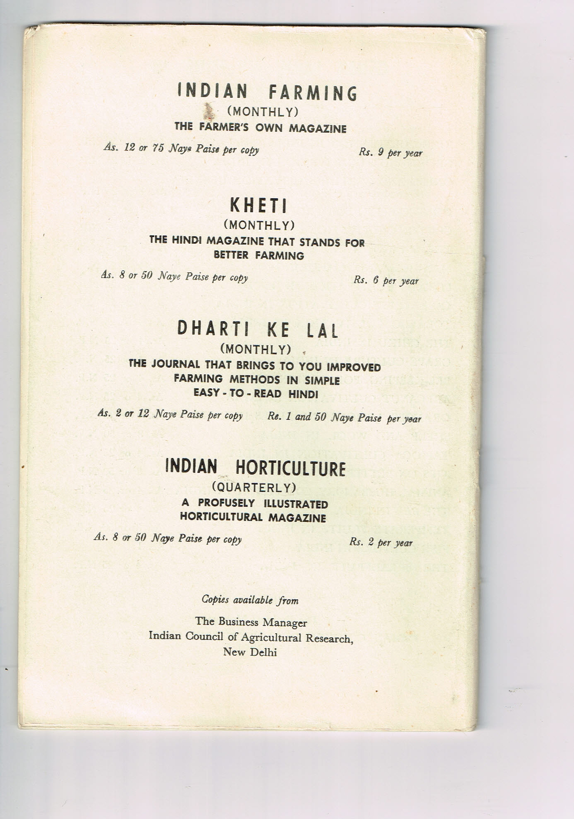 Vintage 1960s Farm Brochure India New Delhi The Banana in India