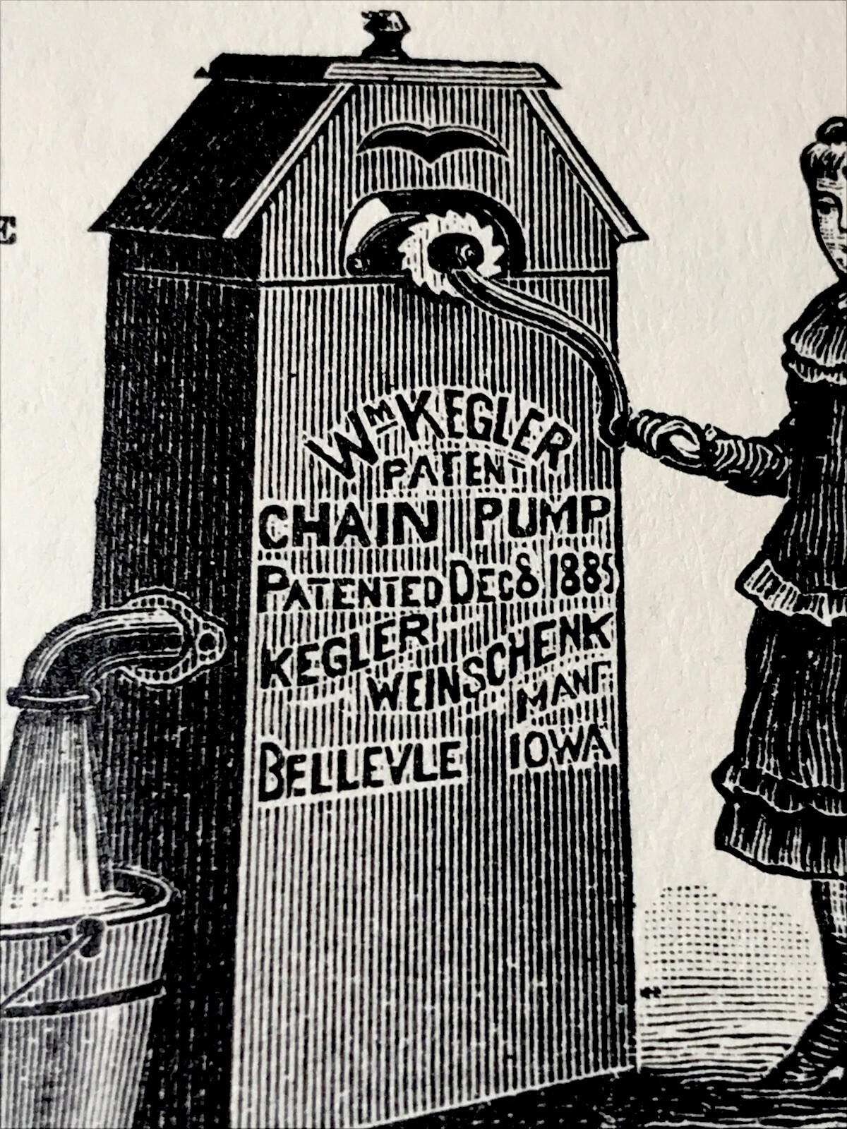 1889 Kegler Chain Pump Farm Advertising – Bellevue – Iowa