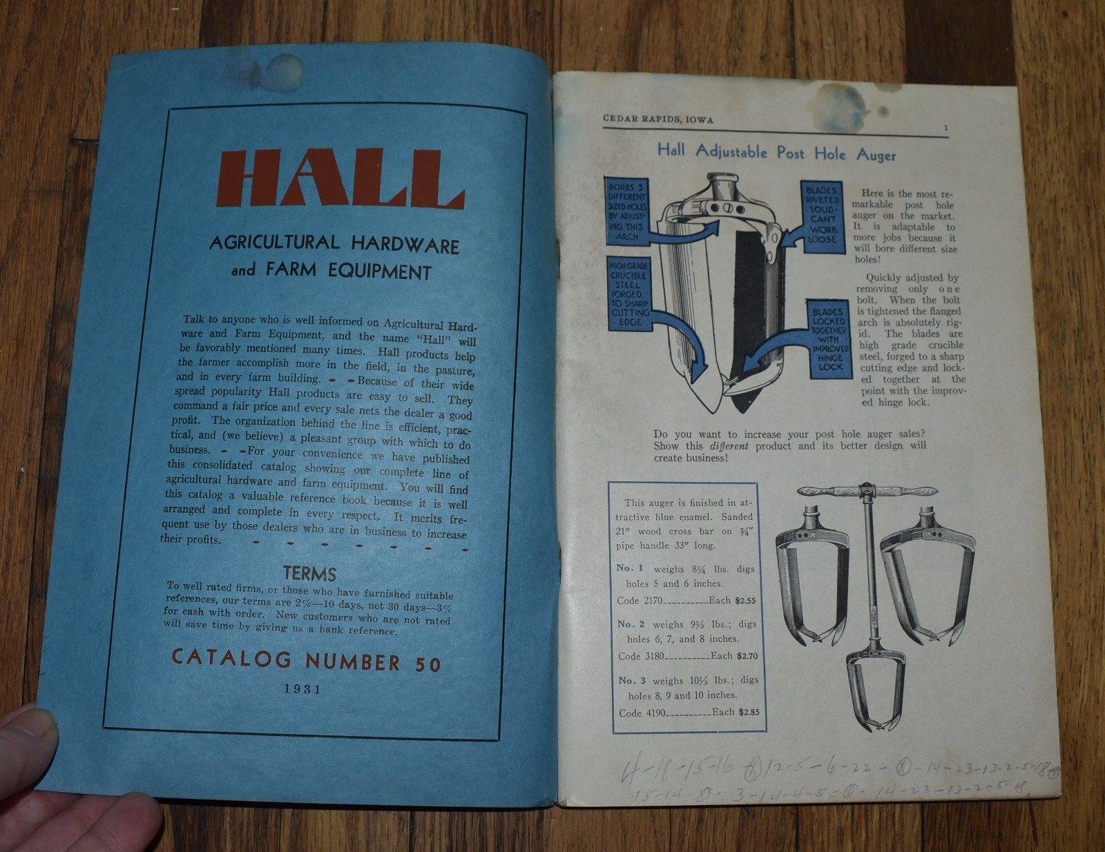 RARE HALL MANUFACTURING CEDAR RAPIDS IA FARM EQUIPMENT SALES FARM CATALOG