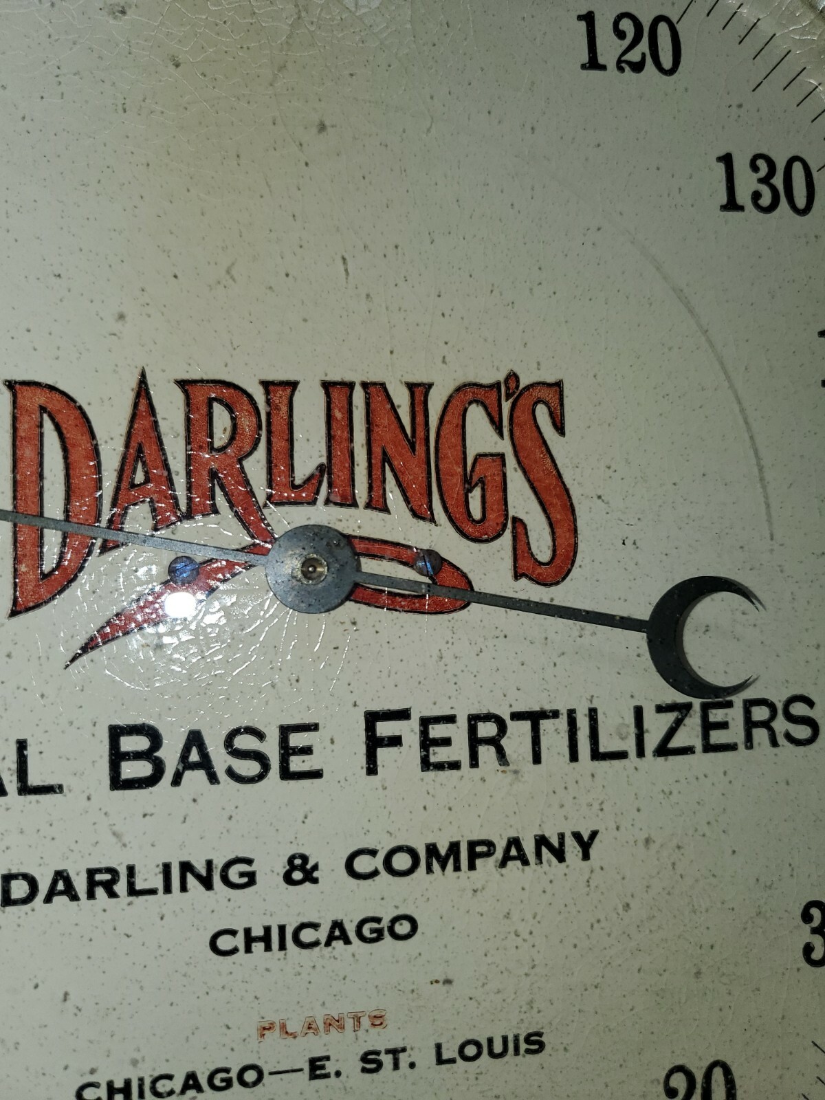 Vintage Darling’s Animal Base Fertilizer Round Thermometer Chicago St. Louis