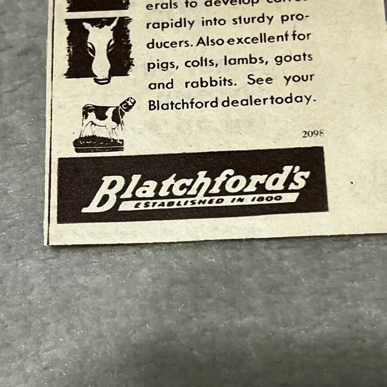 1930s Vintage Ad Blatchfords Pellets Farming Livestock K