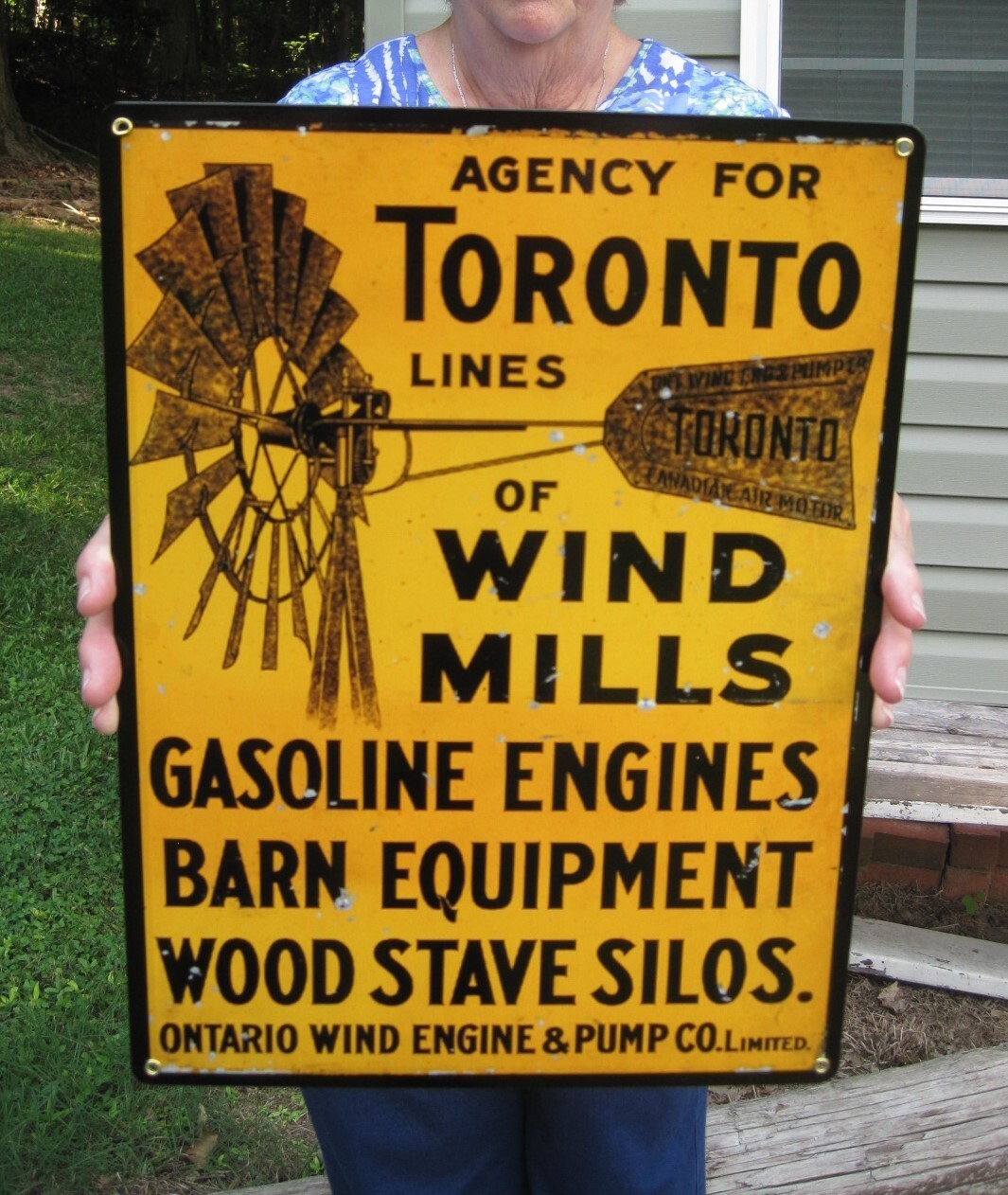TORONTO Windmills Gasoline Engines Barn Equipment Farm Silos Advertising Sign