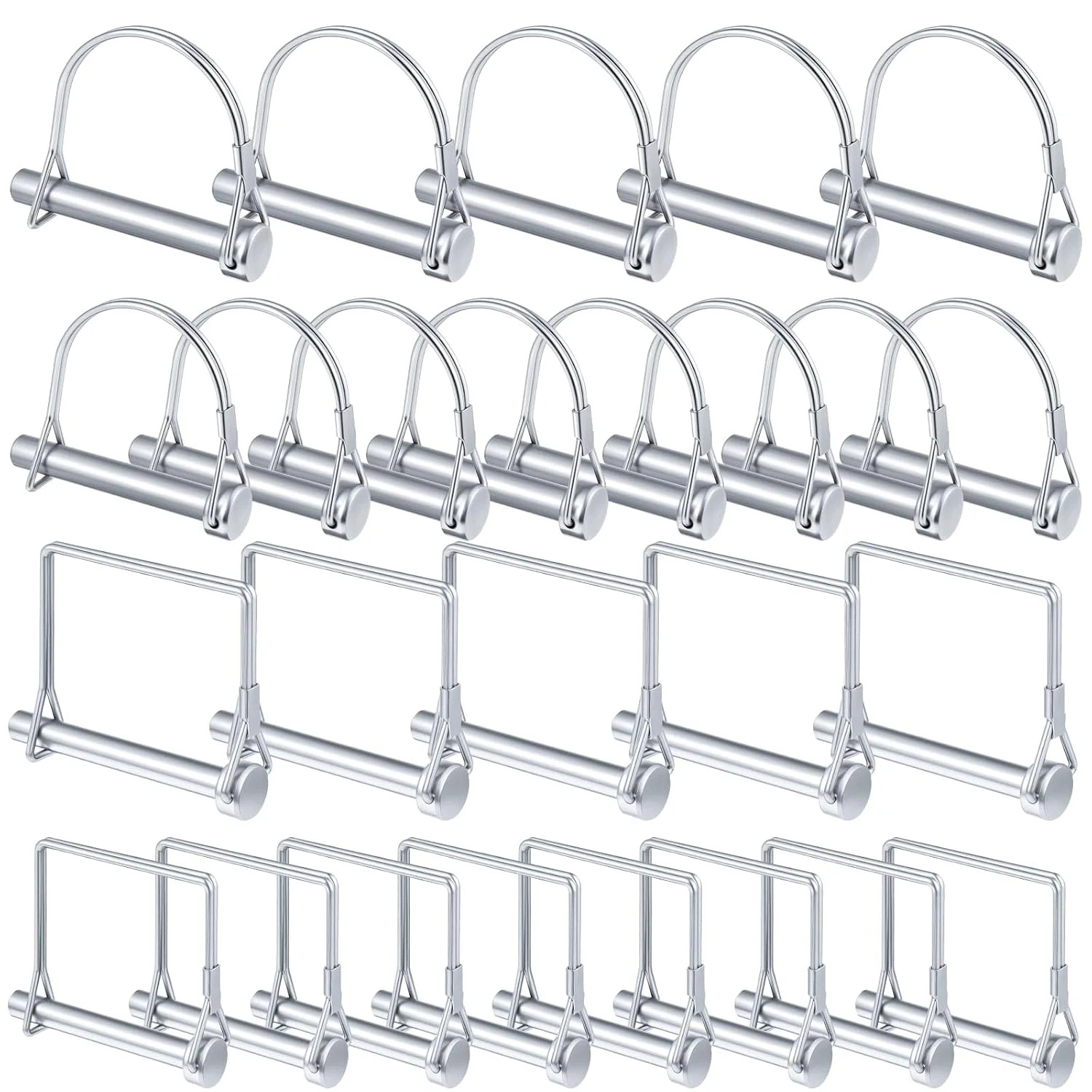 26PCS Shaft Locking Pin, 2 Style Heavy Duty Wire Lock Pin, 4 Size | Safety Coupl