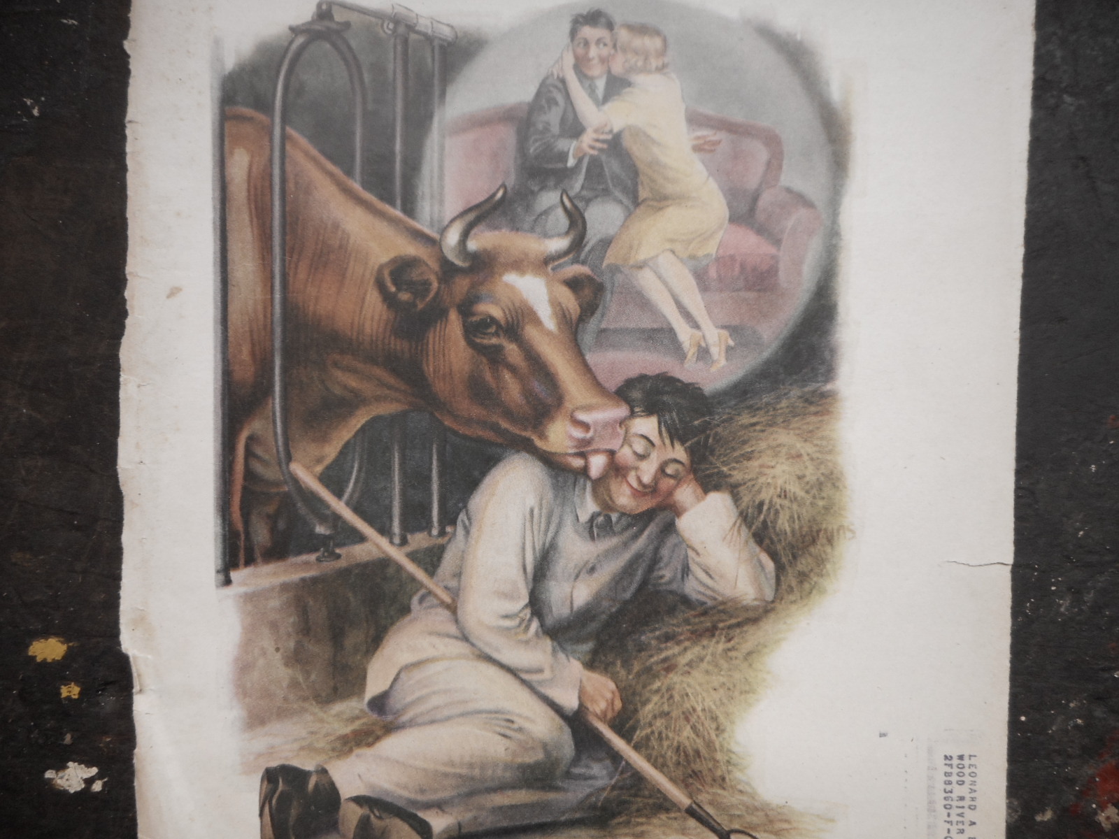 1928 CAPPER&rsquo;S FARMER Cover Only, Vintage picture musty, tattered Farmhouse Decor
