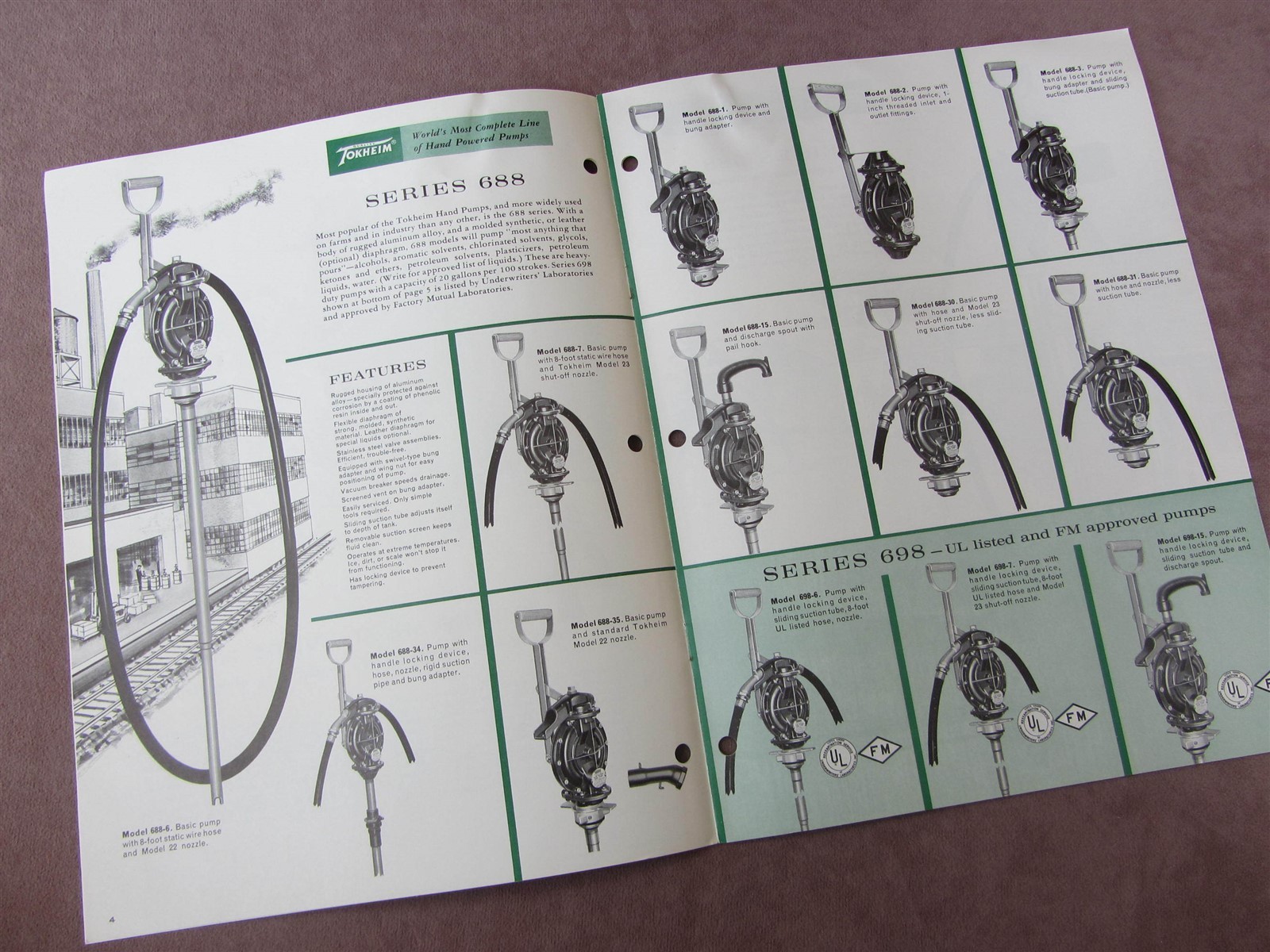 1962 Tokheim Sales Brochure High Vacuum Hand Powered Pumps +Flow Meters Indiana