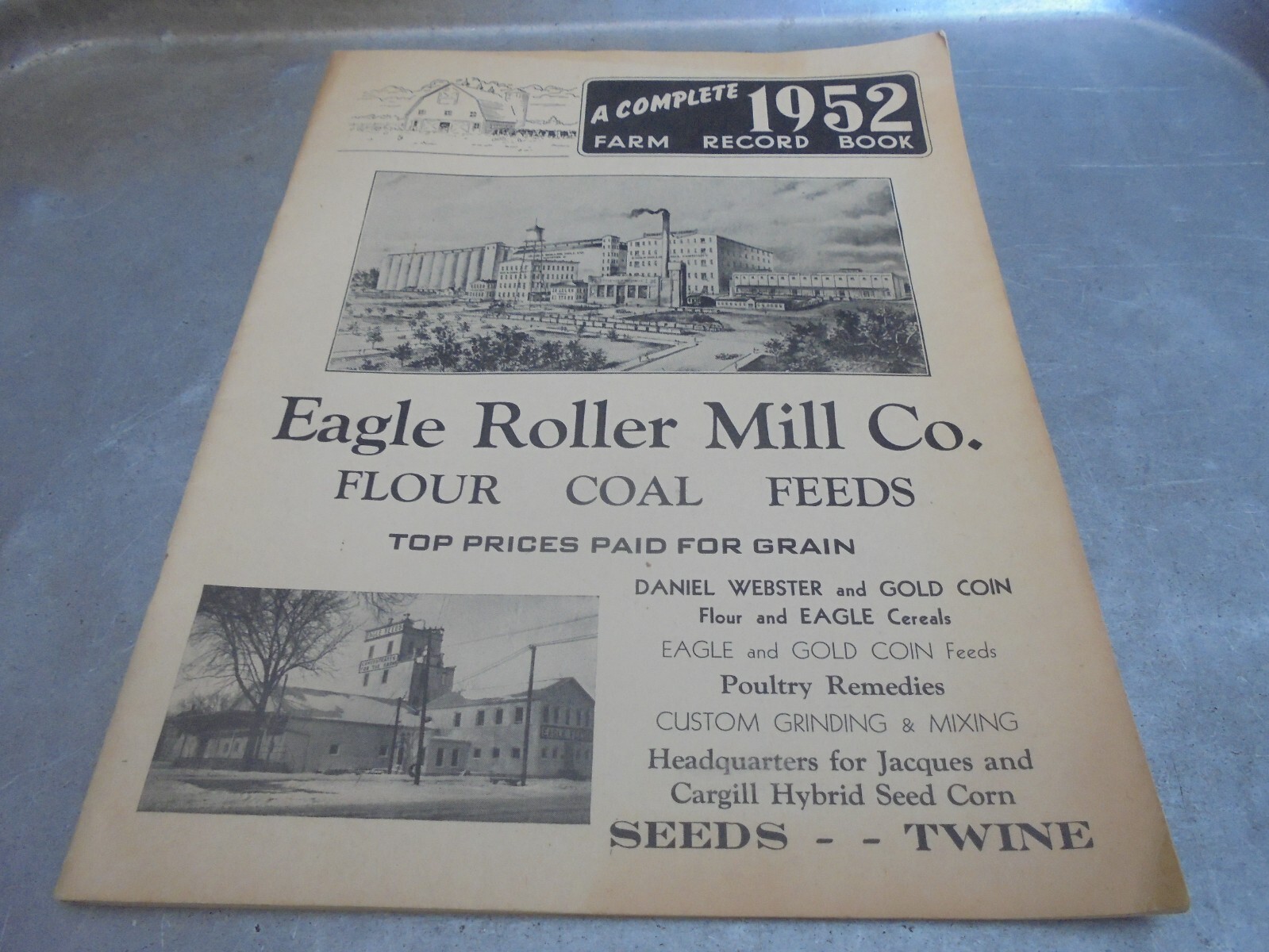 Vintage 1952 Farm Record Book Eagle Roller Mill Co.
