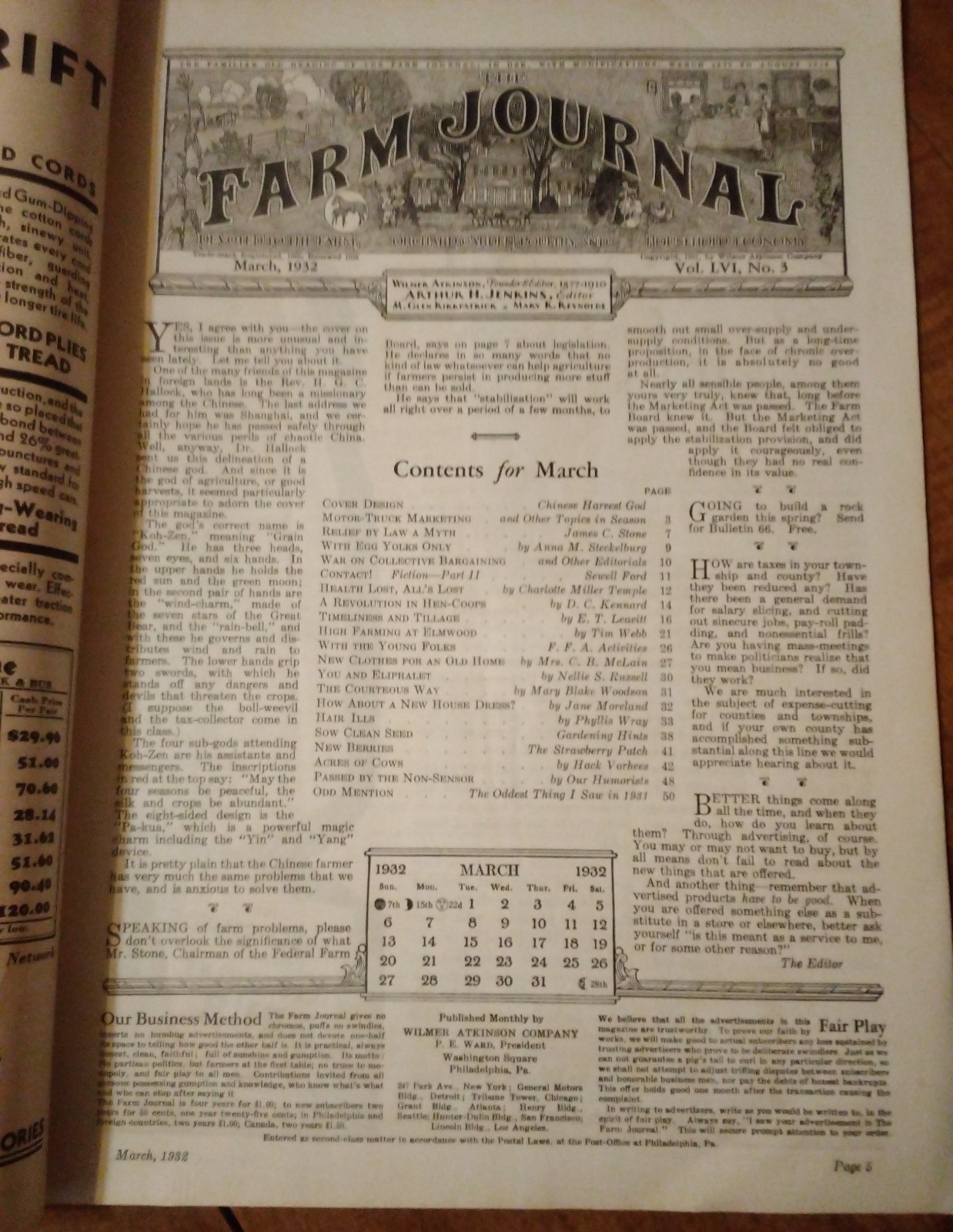 Vtg Natl Farm Journal Mag Mar 1932 Chicken Hen Egg Lay Coop Ephemera Agriculture