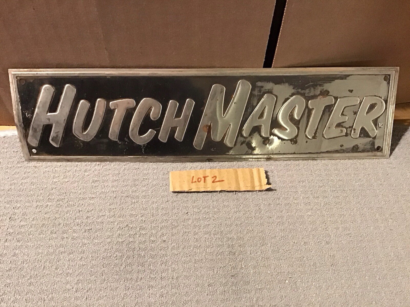 Vntge Hutch Master Company Sign Emblem Offset Tilling Disks Earth Moving, Lot #2