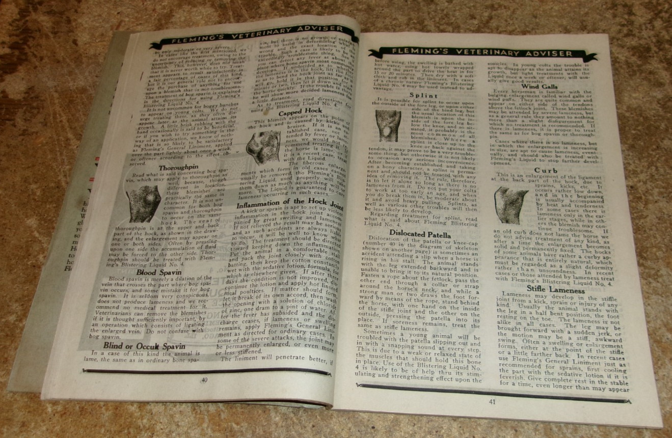 1930 flemings veterinary adviser booklet see condition in good shape used