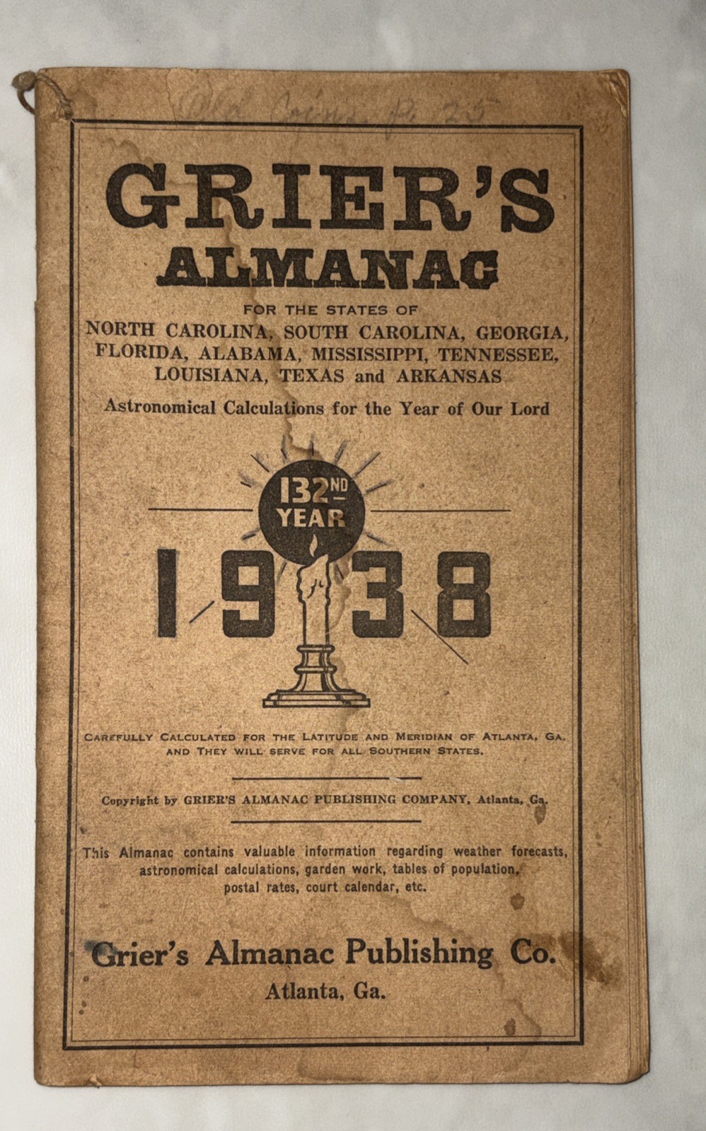 Lot of 4 Vintage GRIER&rsquo;S ALMANAC 1930, 1931, 1938, 1939 & 1941 Issues See Pics