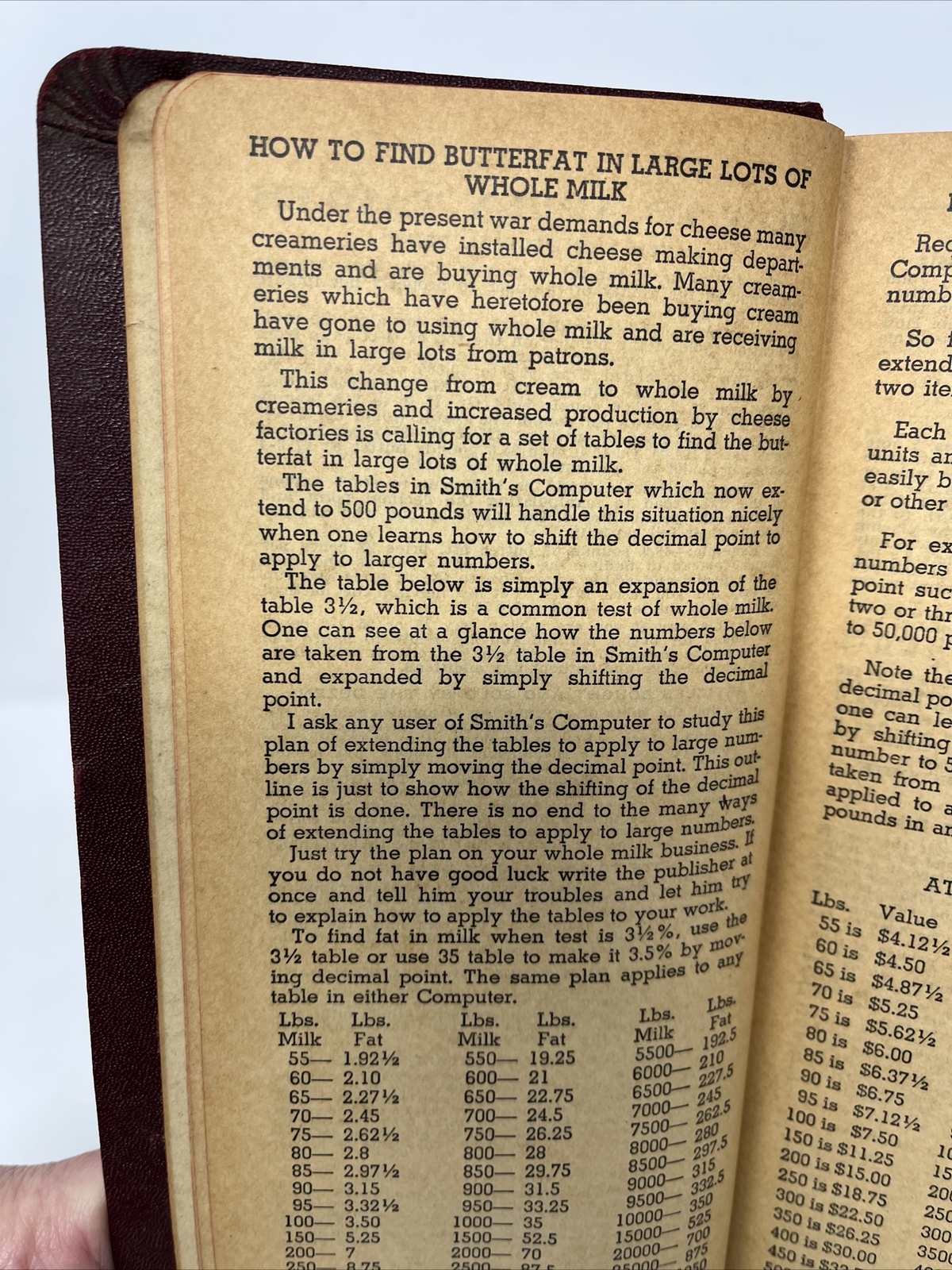 Vtg Butterfat Calculator Book 1940s Smith&rsquo;s Computer Commodities