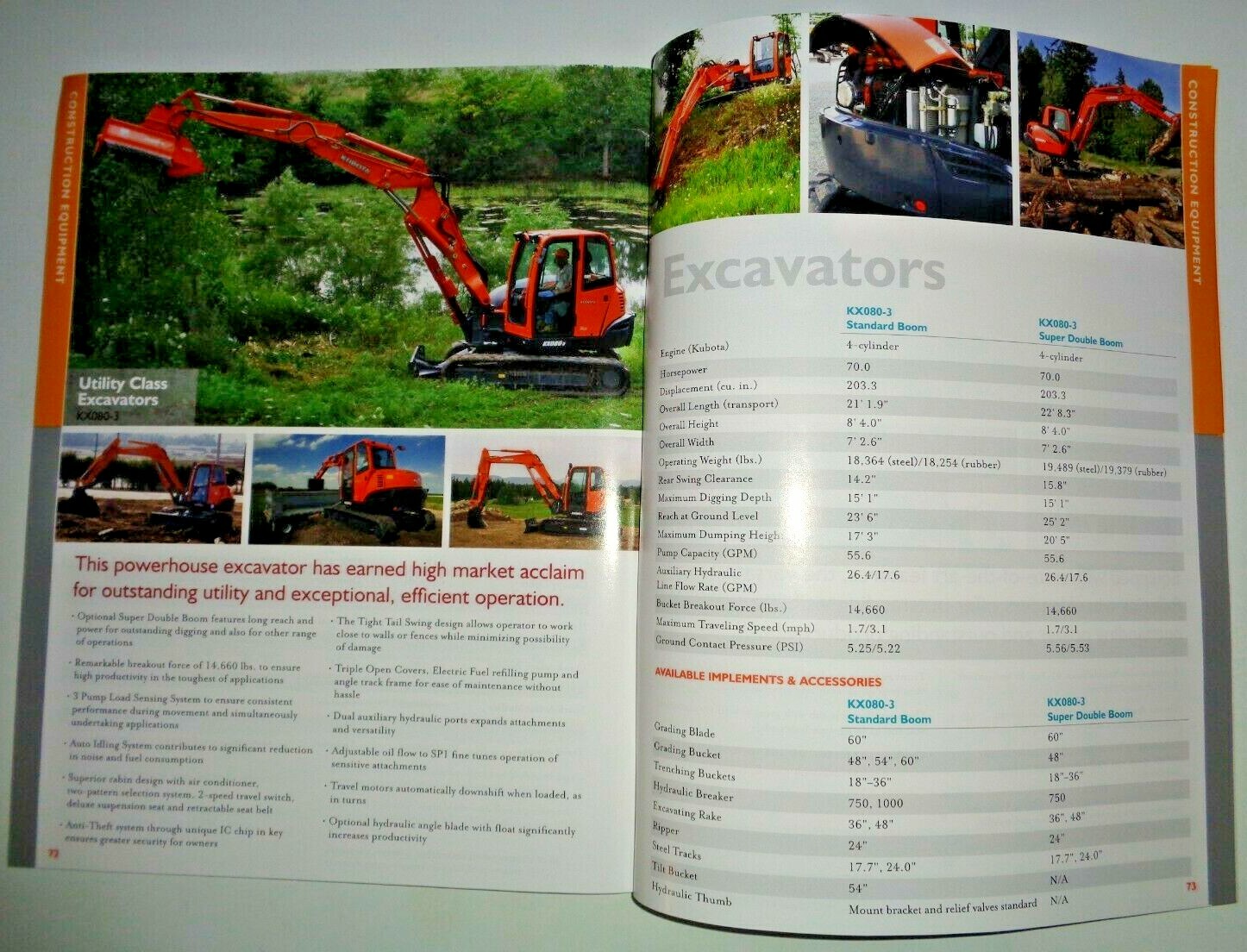 Kubota 2011 Full Line Sales Brochure Manual Tractor Excavator UTV Lawn Tractor