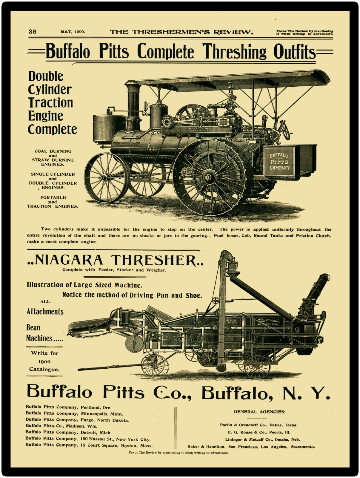 Buffalo Pitts Traction Engine, Buff., New York NEW Sign 24×30&Prime; USA STEEL XL Size