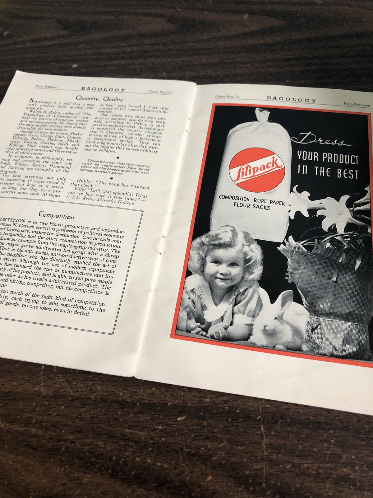 BAGOLOGY CHASE BAG CO. COMPANY PORTLAND OREGON April 1938 BAGS OF ALL KINDS