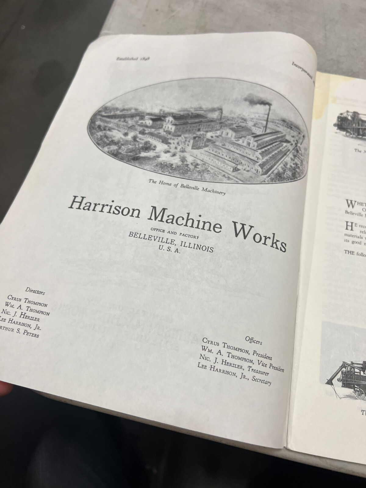 REPRINT? Belleville Threshing Machinery Company catalog Harrison machine works