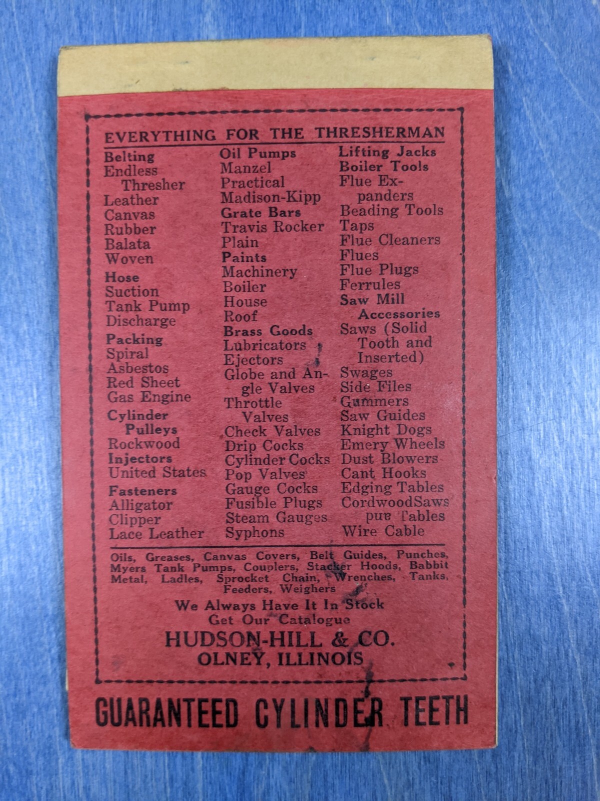Hudson Hill & Co Black Canvas H-H Belt – Vintage 1938 Thresherman&rsquo;s Account Book