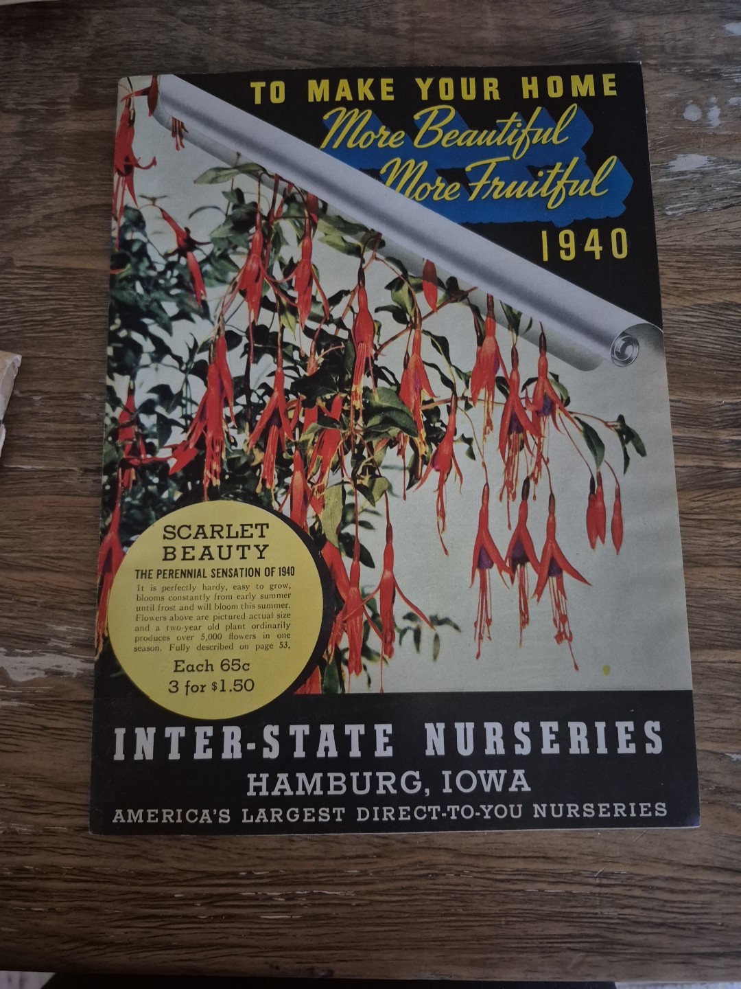 1940 Spring Garden Catalog Inter-State Nurseries Hamburg Iowa Roses Fruit Flower