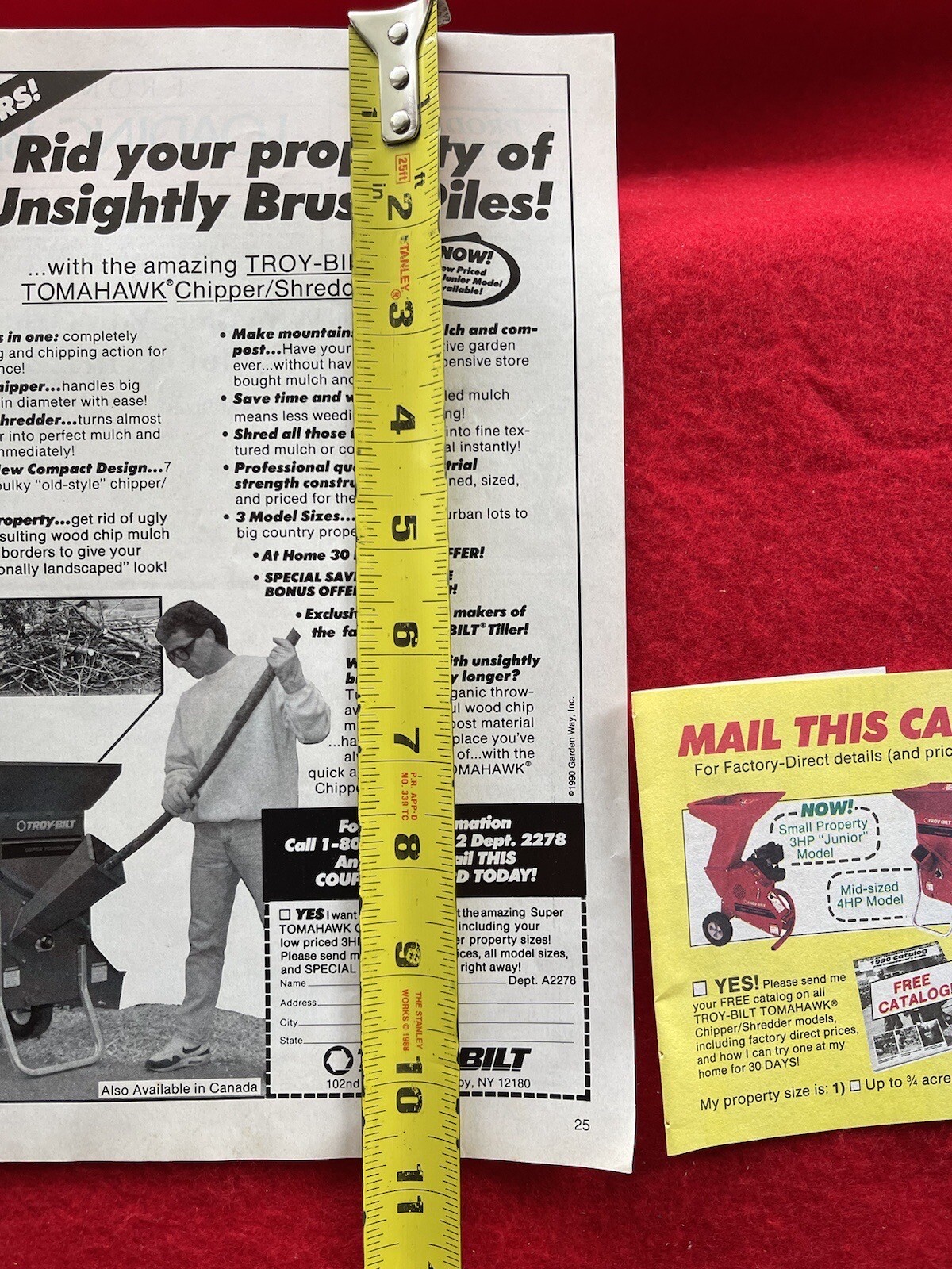 Vintage 1990 Troy Bilt Print Ad Tomahawk Chipper Shredder Advertisement
