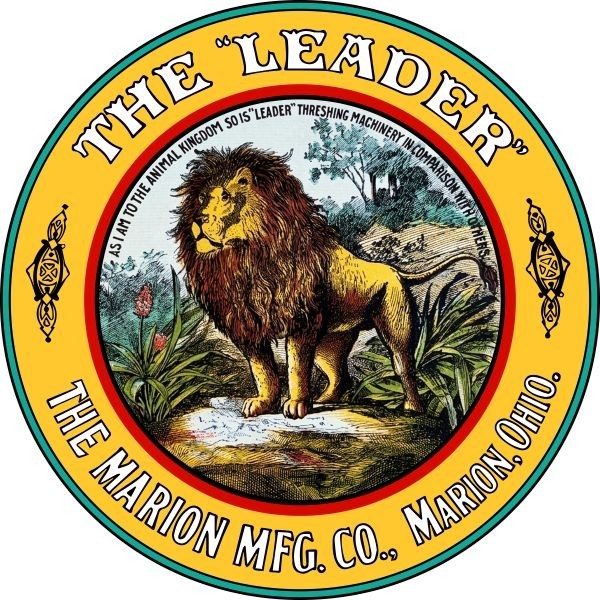 Marion Mfg. OhiO – LEADER Threshing Machinery New Sign 28&Prime; Dia. Round USA STEEL