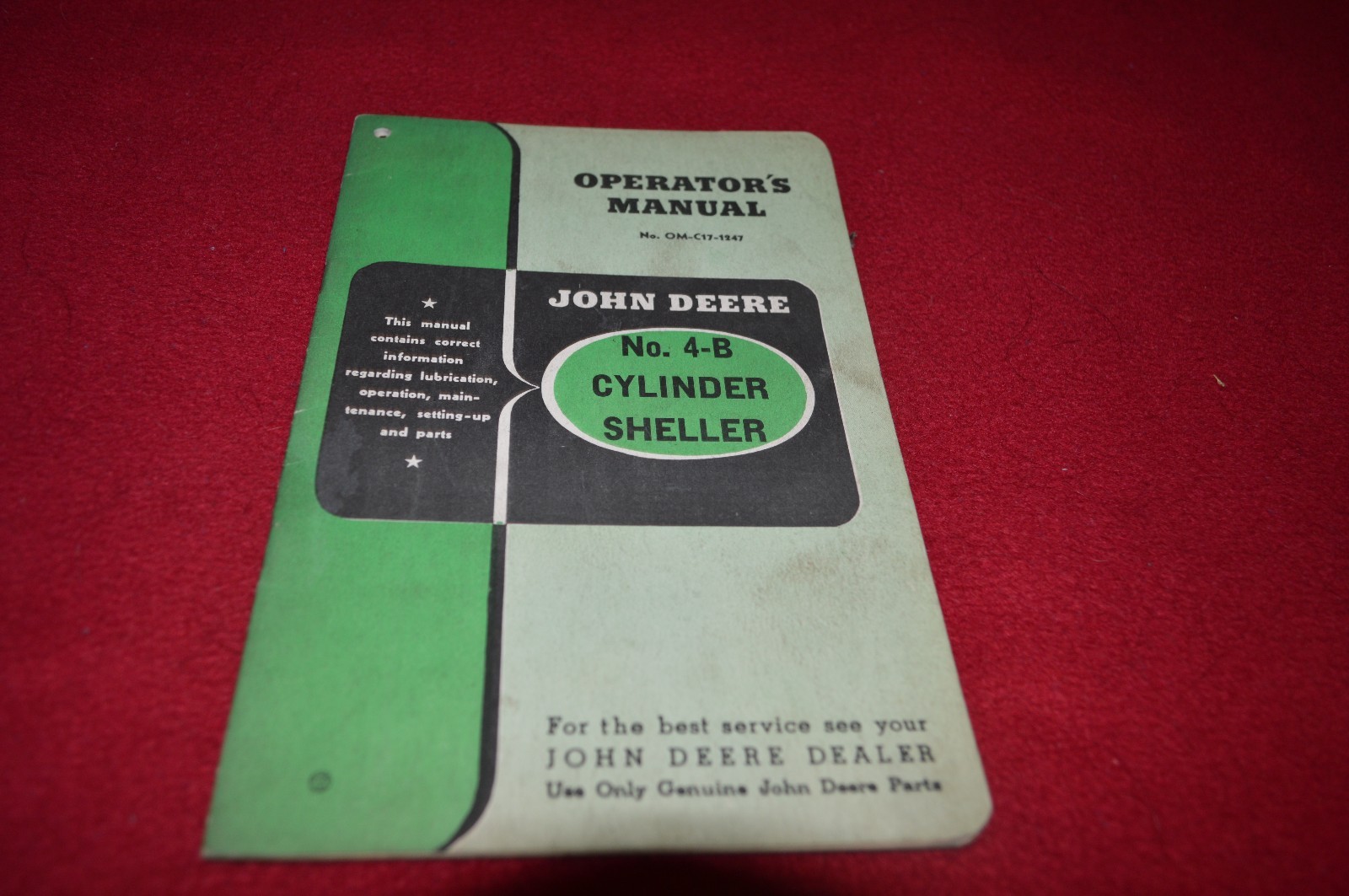 John Deere No. 4-B Cylinder Sheller Operator&rsquo;s Manual DCPA5
