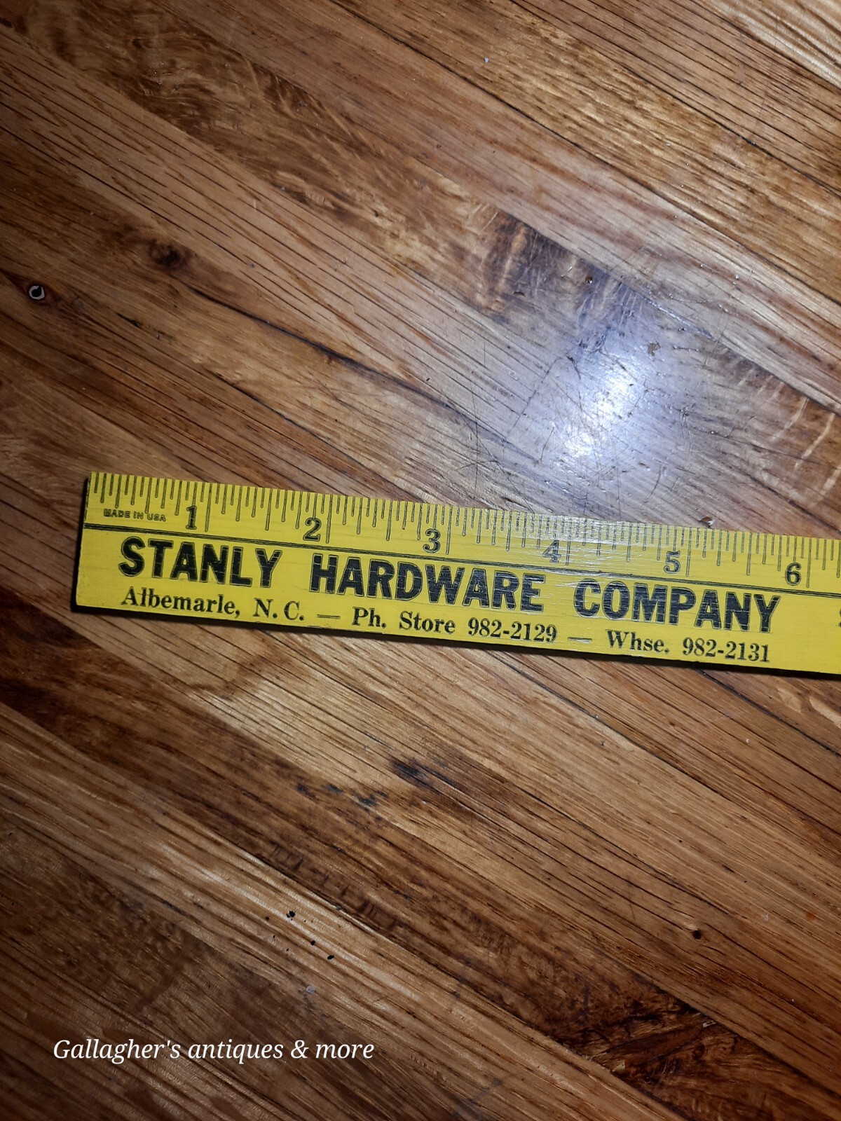 VINTAGE Rare Albemarle NC Stanley Hardware company ADVERTISING RULER Plant