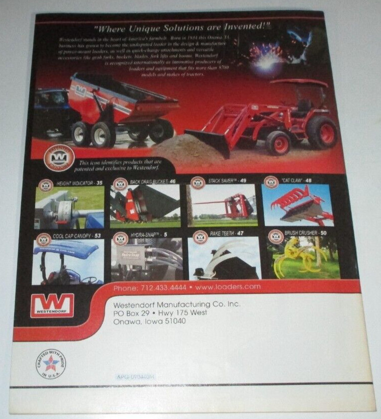 *Westendorf Loader 2004 Full Line Sales Manual Catalog Brochure APG-090440M 70th