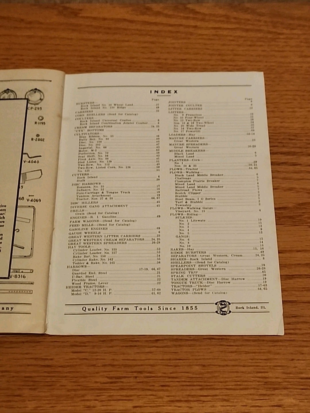 Rock Island Making Farm Life Easier Farm Tools Catalog Heider Tractors Engines