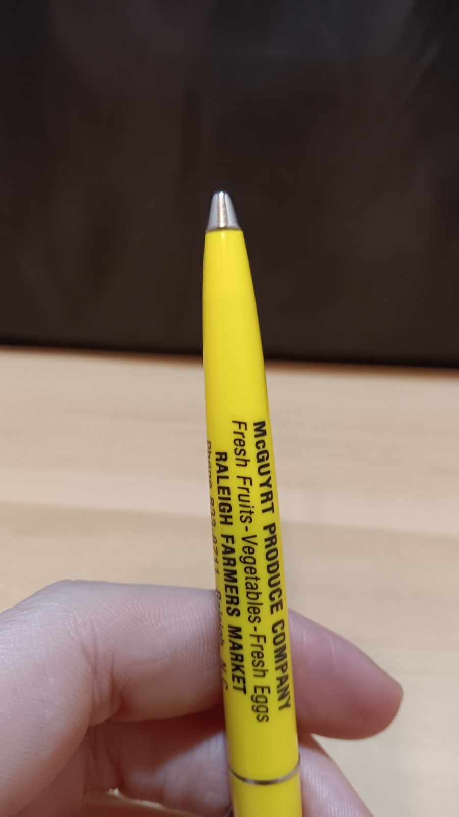 Vintage McGuyrt Produce Company Raleigh Farmers Market NC North Carolina Pen