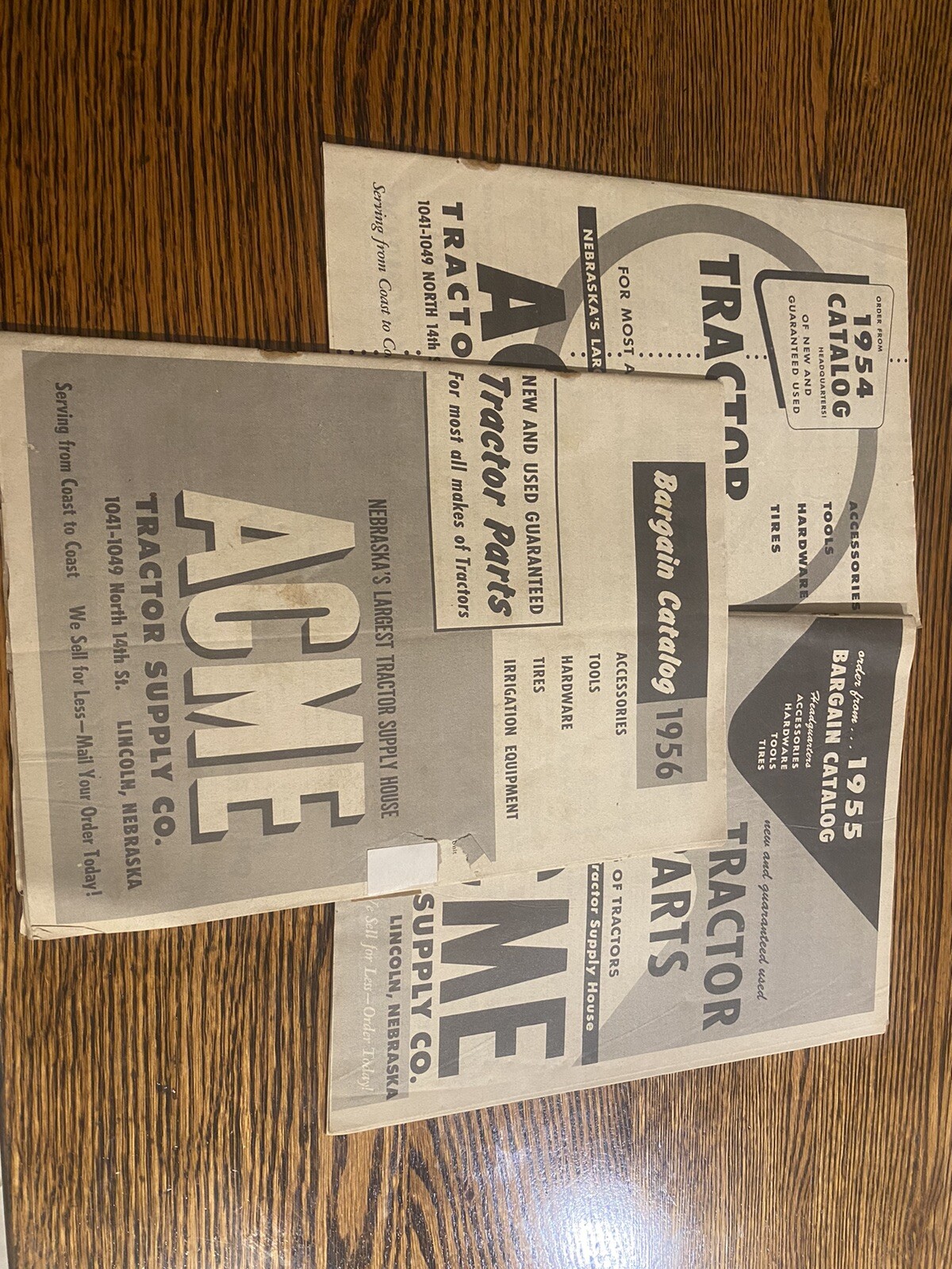 1954, 1955, 1956 ACME Tractor Supply Co. Catalog, Set Of Three