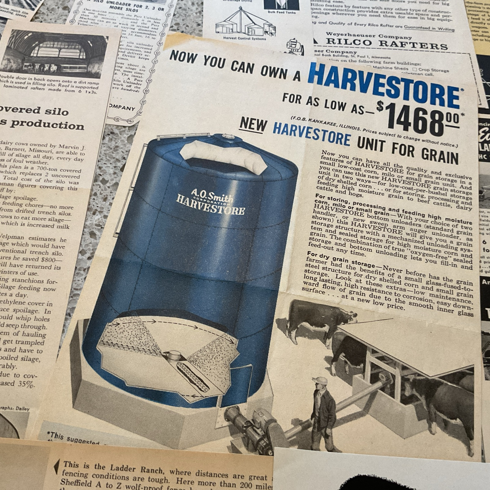 ~50 Farm Related Print Ads 1940-1960 Sprayers Buildings Equipment Fence More