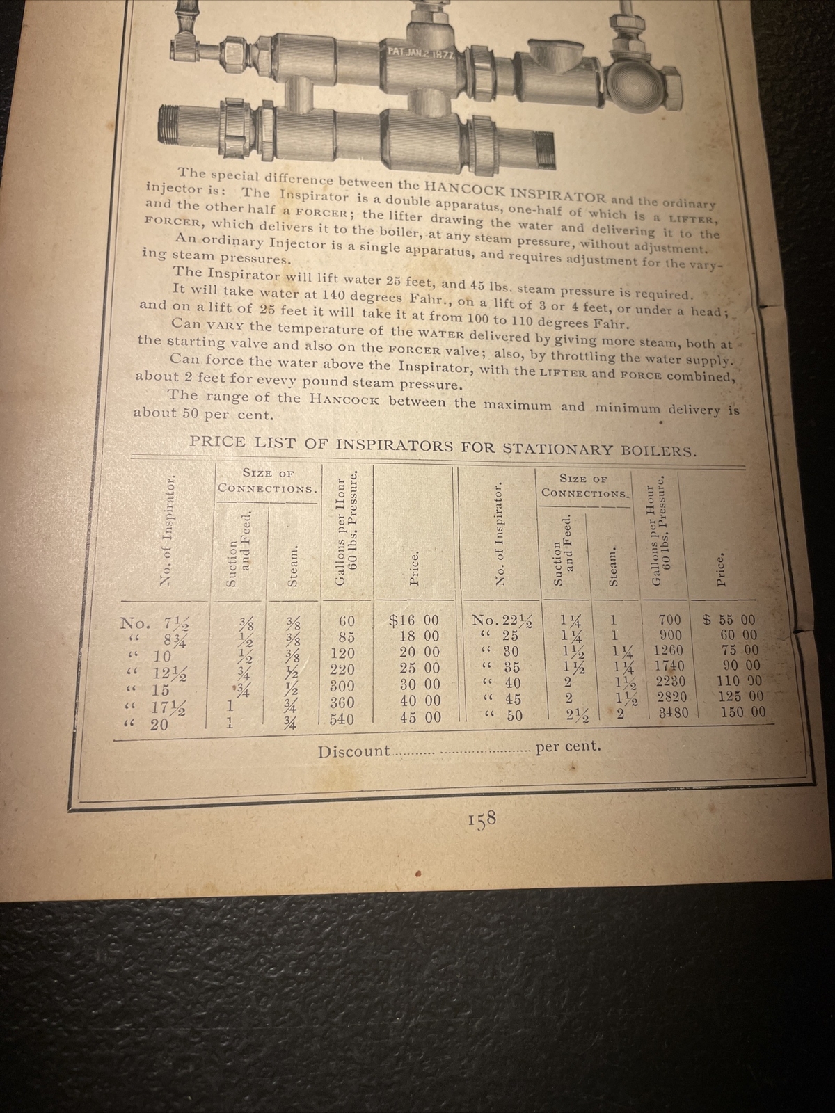 1891 Baldwin – Hancock Inspirator – Farm Advertising – New Orleans