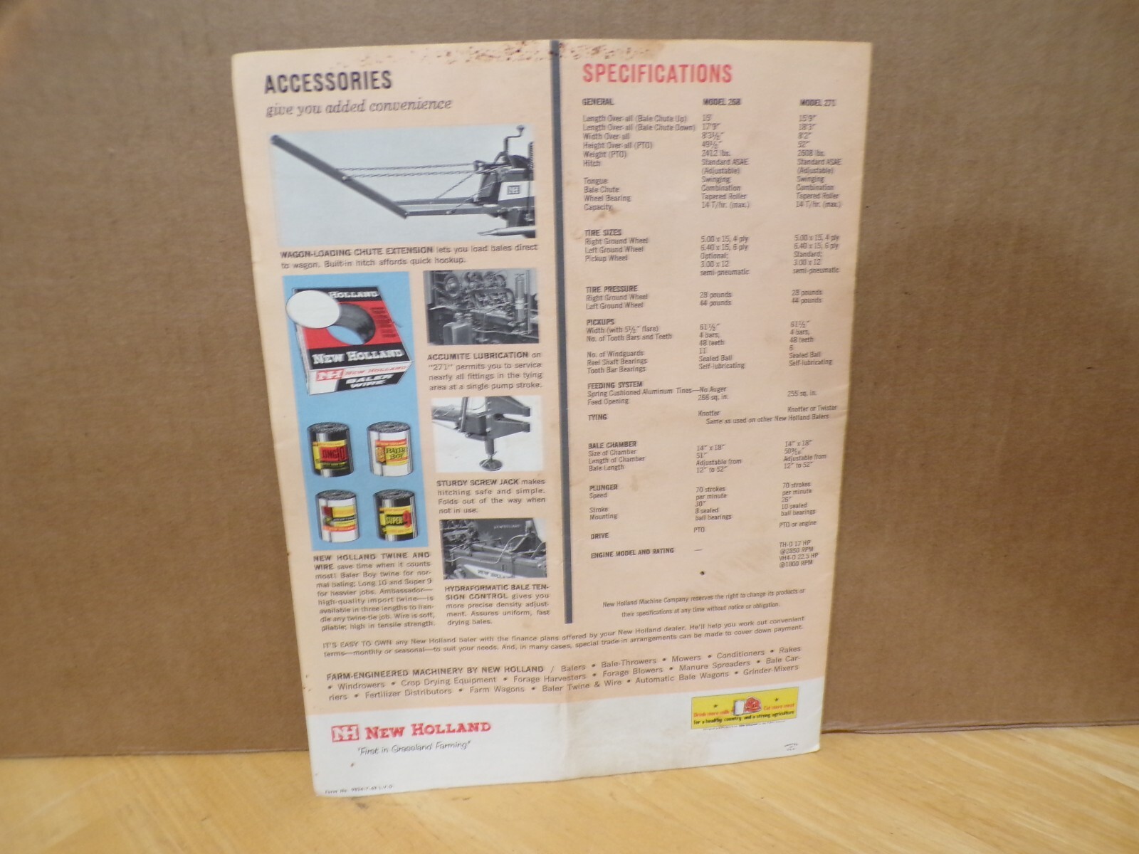 1963 New Holland Hayliner Dealer Brochure Catalog Advertising Agriculture