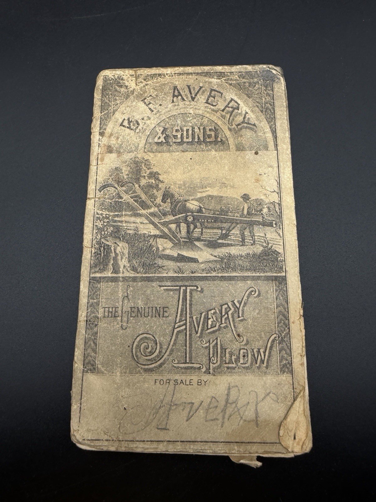 1888 B.F. Avery & Sons Genuine Avery Plow Pocket Calendar Memo Book Farm Ad