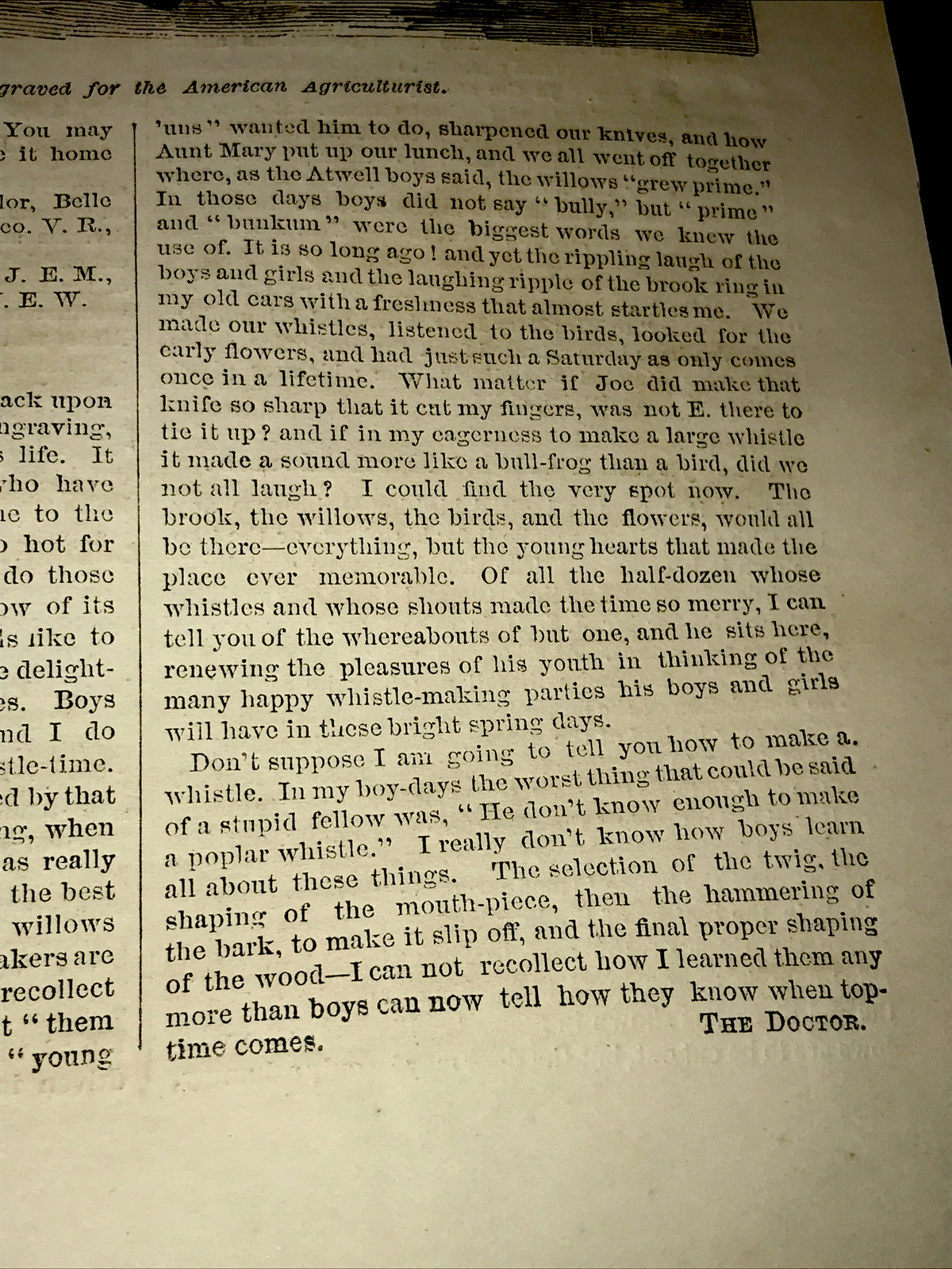 ORIGINAL 1872 THE WHISTLE-MAKERS Engraving Advertising & Article