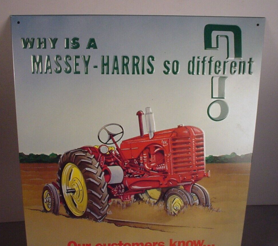 Massey Harris Farm Tractors tin sign metal advertising 16 x 14 Made in USA
