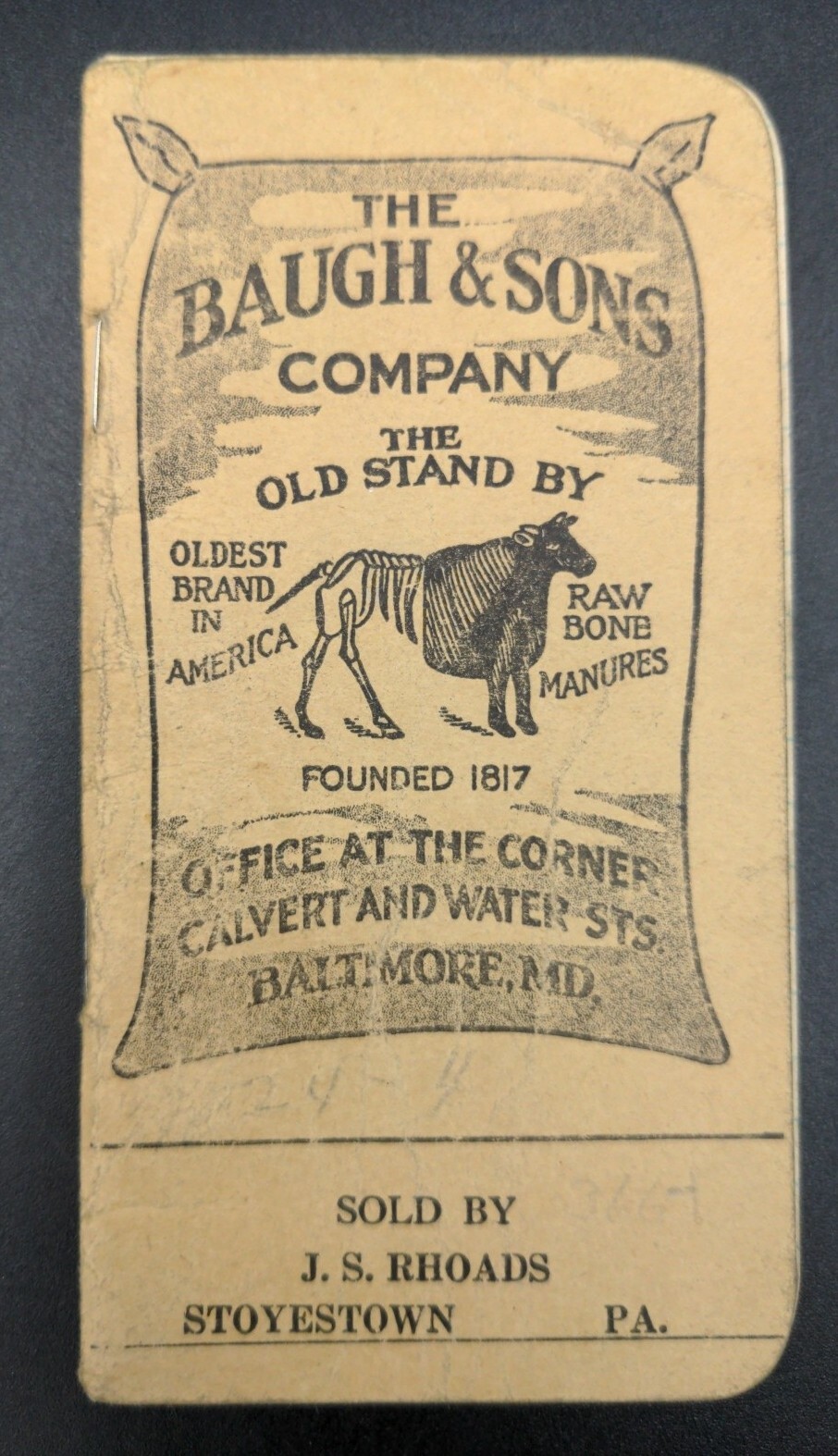 US Vintage  » The Baugh & Sons Co. » Raw Bone Manures Advertising Notebook