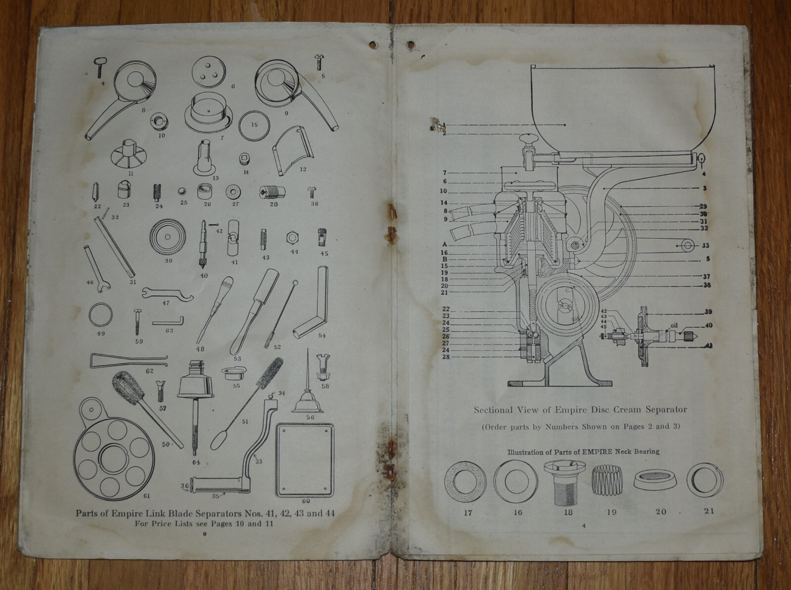 Vintage Empire Cream Seperator Company Price List Parts and Sundries Catalog