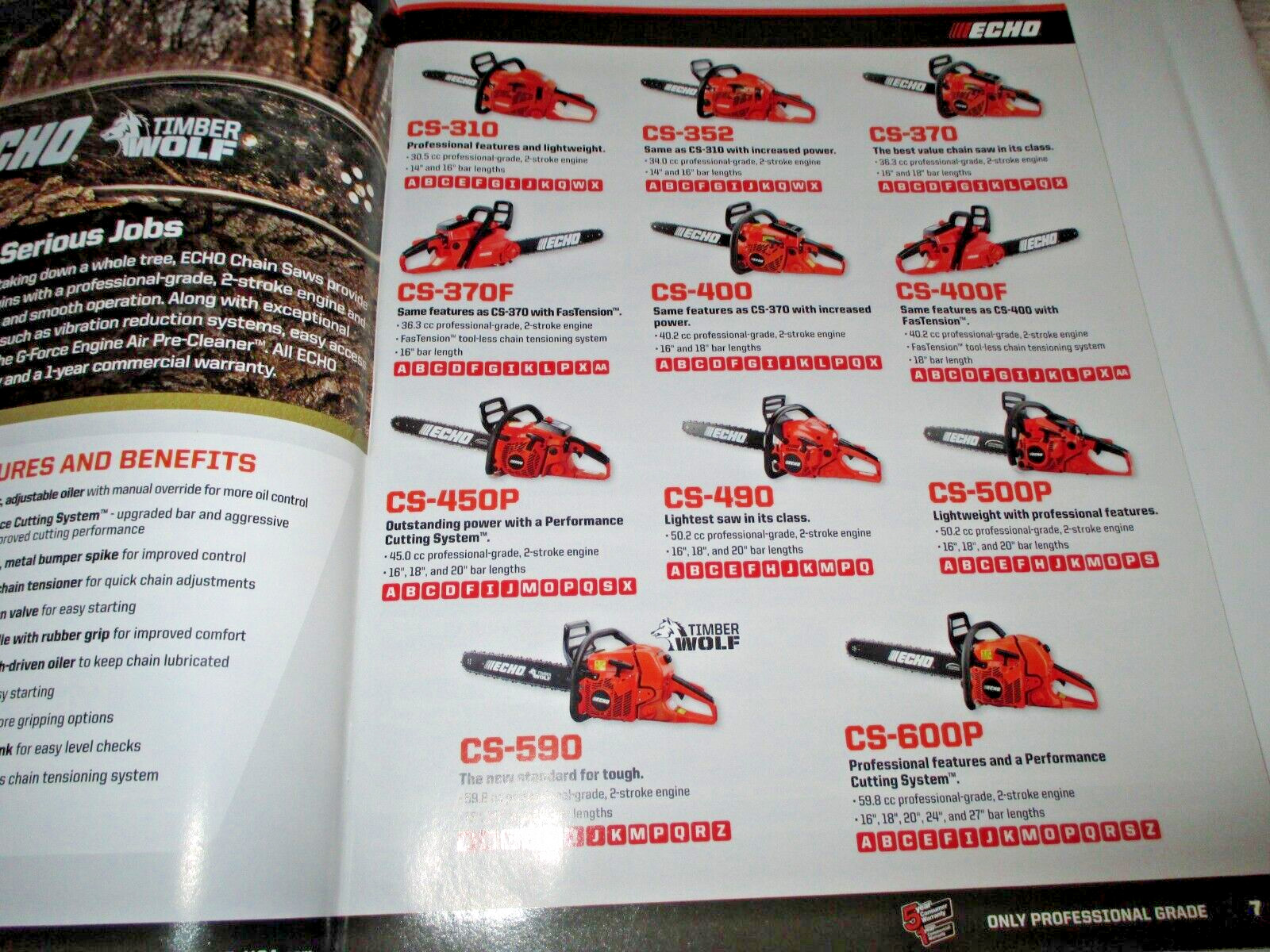*Echo 2016 Full Line Sales Catalog Manual Brochure Chain Saws Blowers Trimmers&&