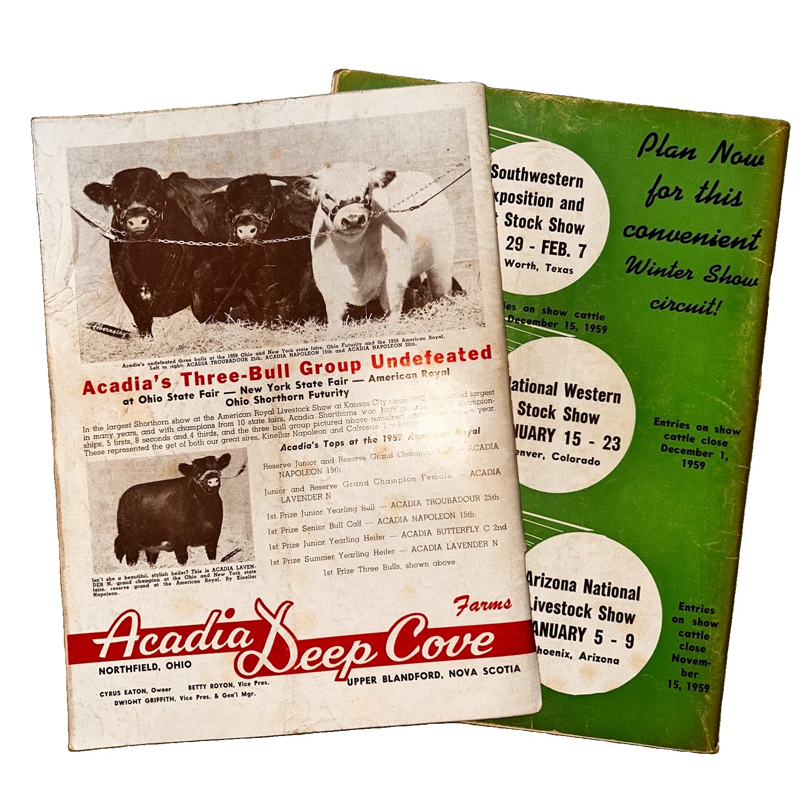 1959 October 1, 1959 & November15, 1959 Shorthorn World Magazine