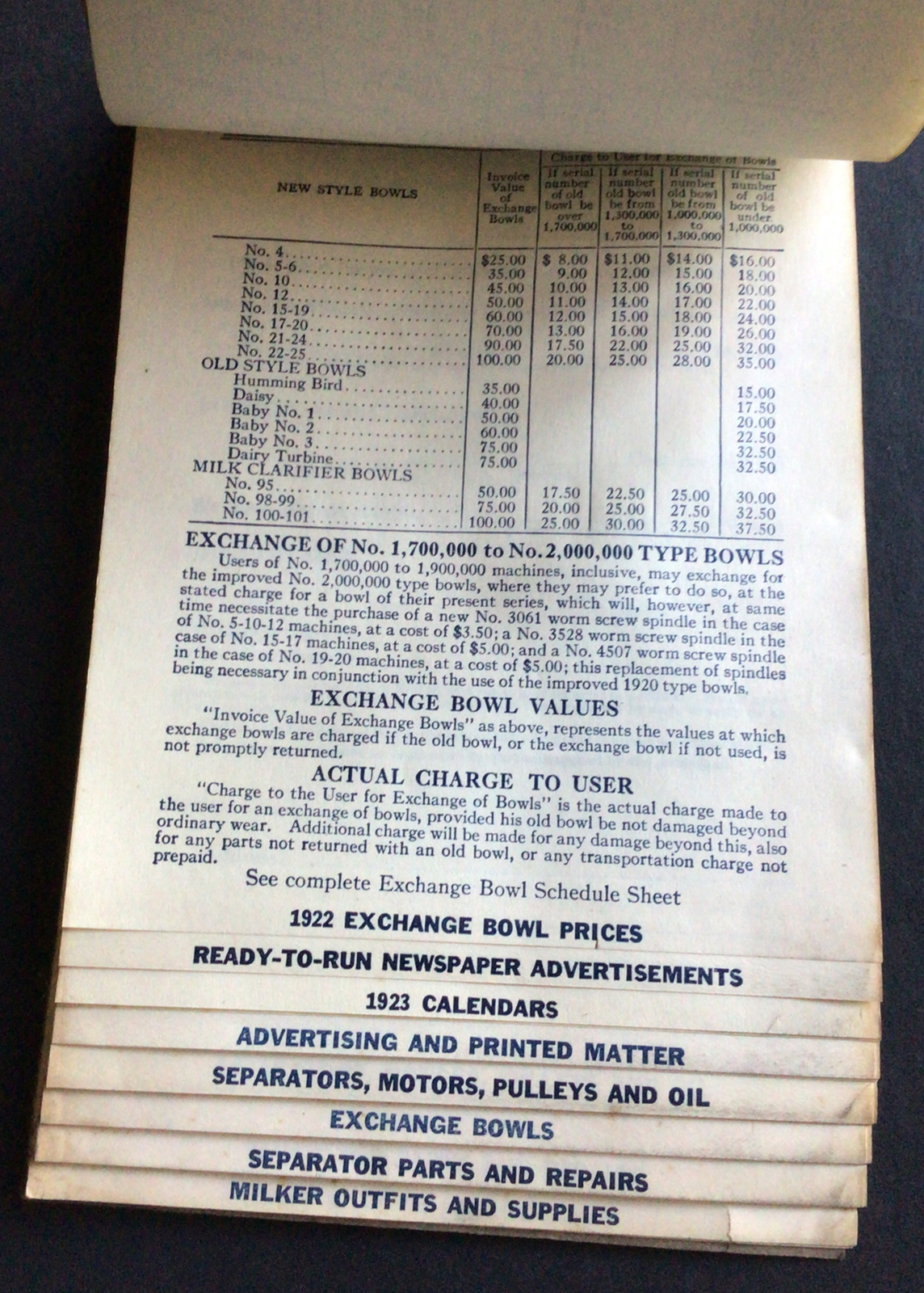 Vtg De Laval Separator co Agents Order Book & Price List