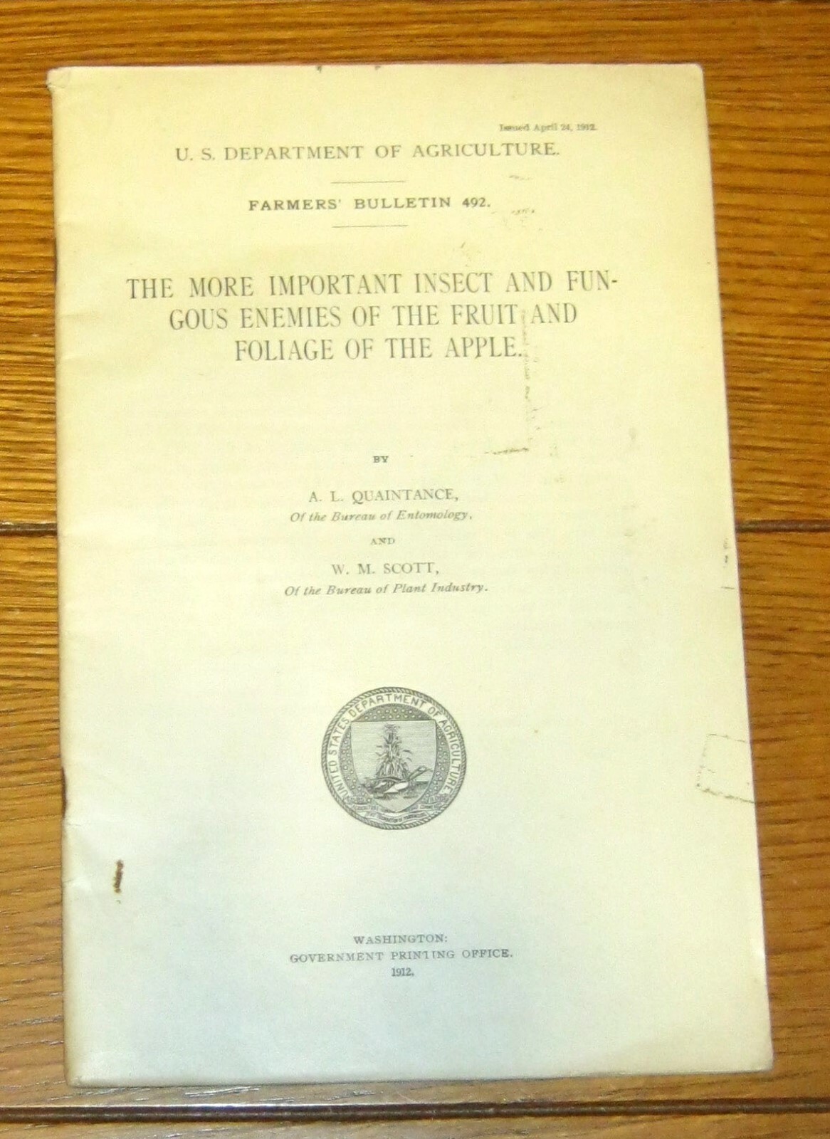 U.S. Department of Agriculture Farmers Bulletins #113 + 440 + 492 1912 –1916